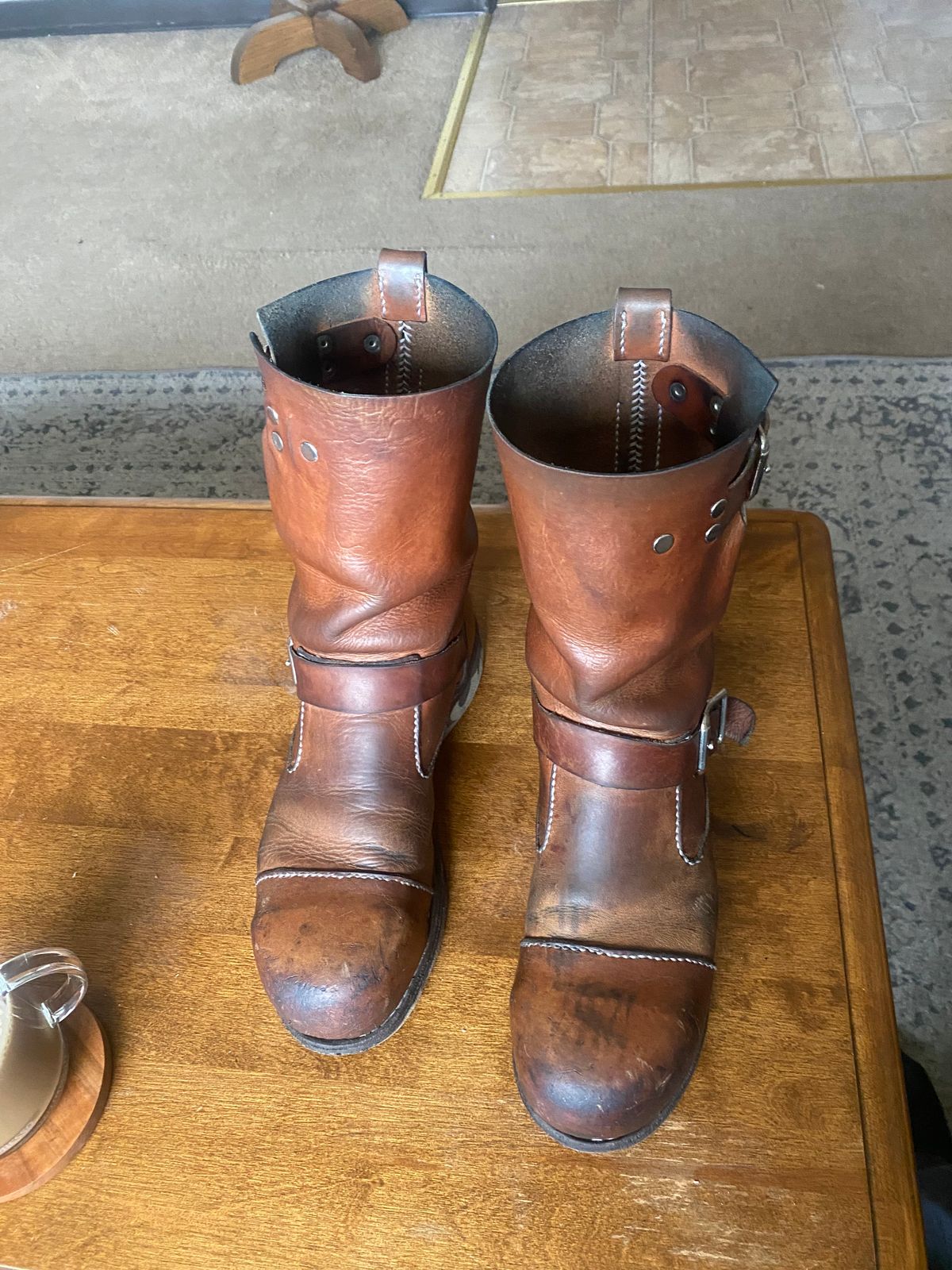 Photo by thurmontleatherco on April 2, 2024 of the Thurmont Leather Company Munson Engineer in Unknown Natural Veg Tan.
