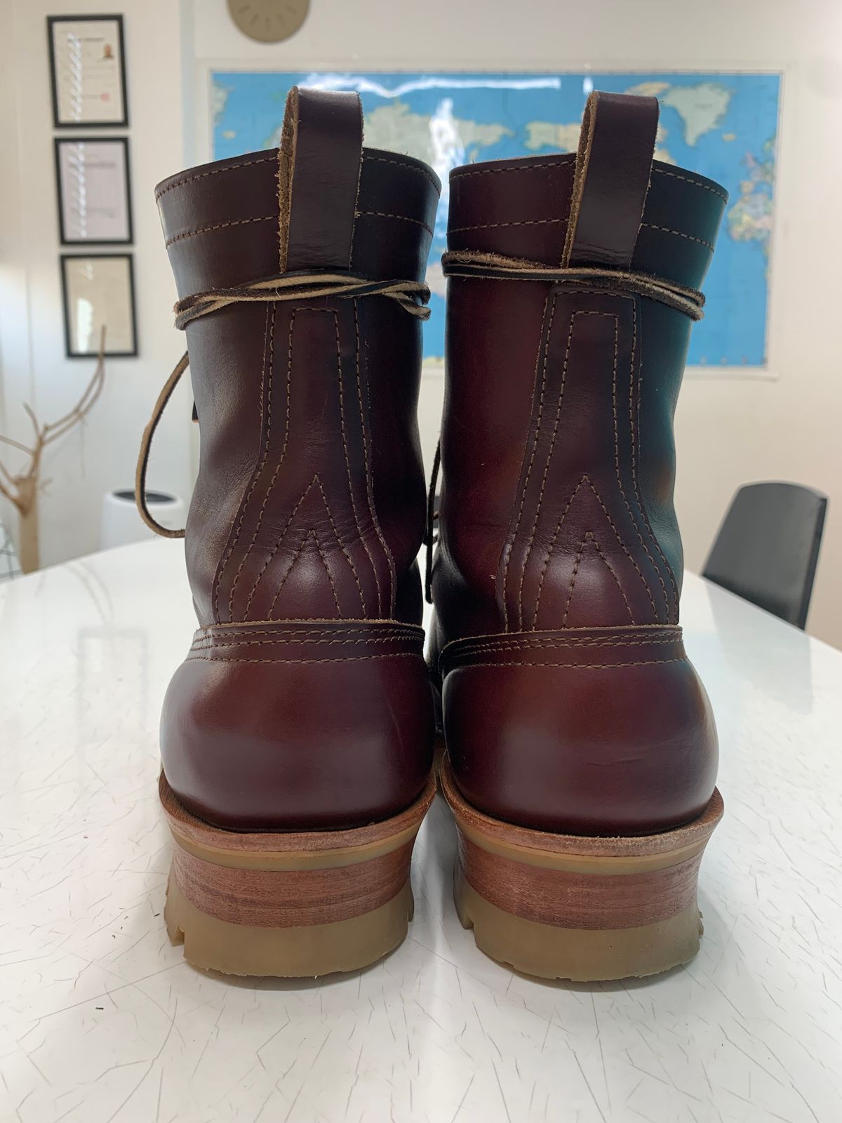 Photo by eggieman on November 5, 2025 of the Nicks MTO in Horween Color 8 Chromexcel.