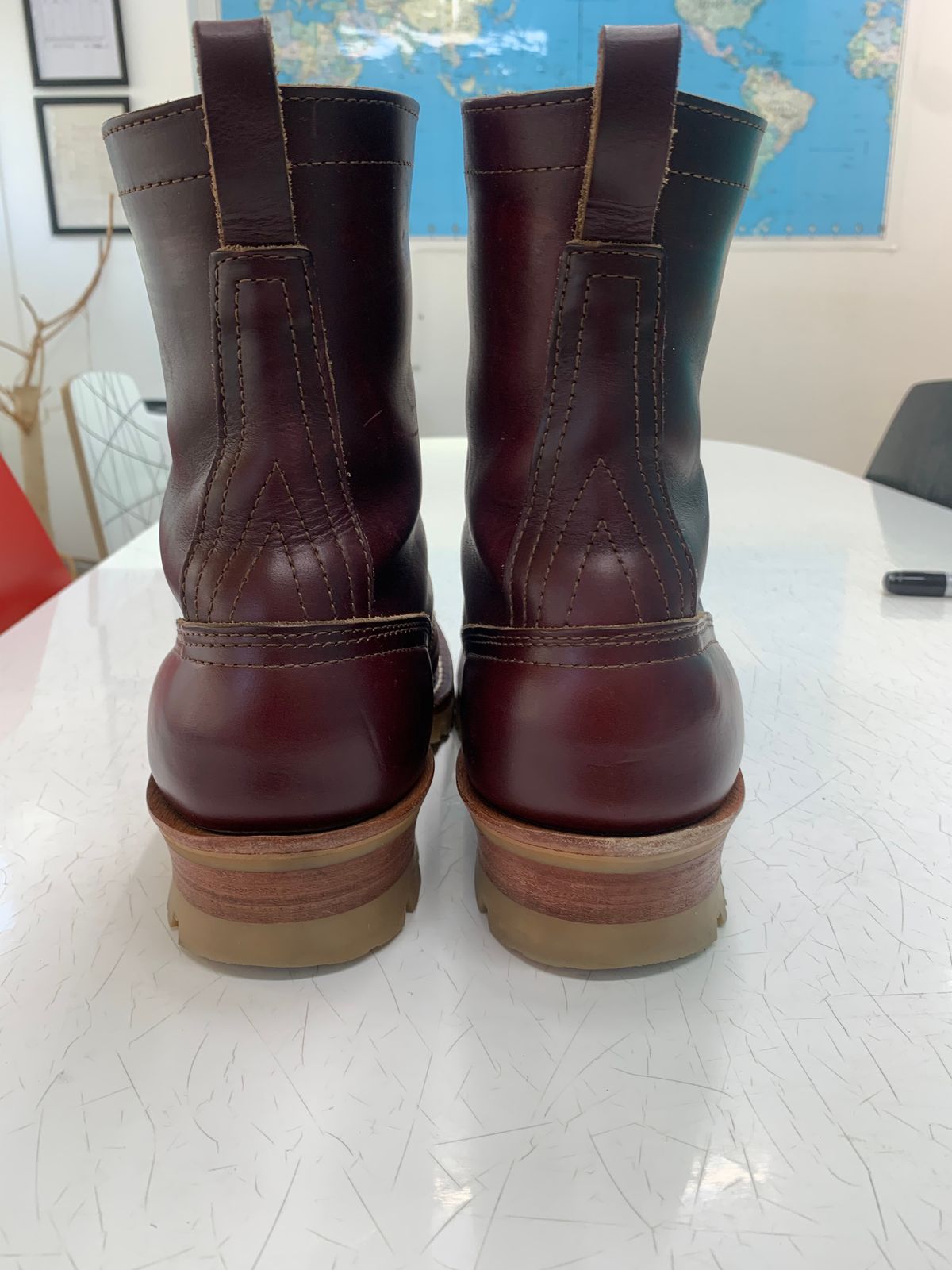 Photo by eggieman on December 3, 2025 of the Nicks MTO in Horween Color 8 Chromexcel.