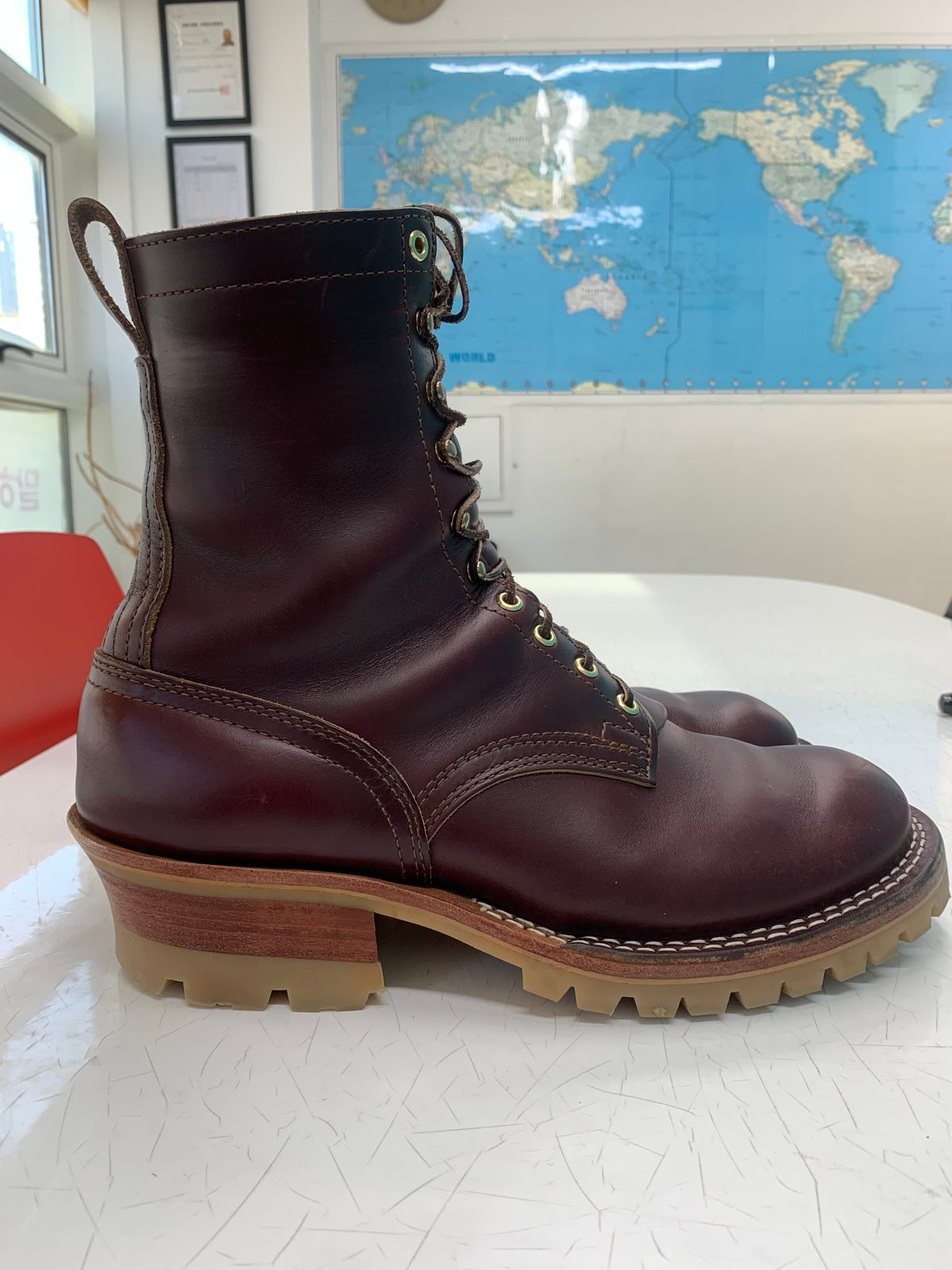 Photo by eggieman on December 3, 2025 of the Nicks MTO in Horween Color 8 Chromexcel.