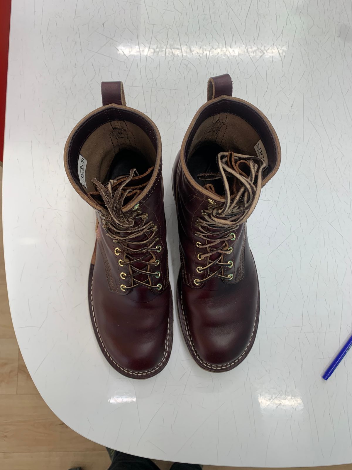 Photo by eggieman on December 3, 2025 of the Nicks MTO in Horween Color 8 Chromexcel.