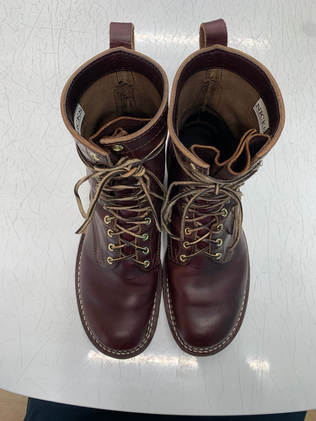 Photo by eggieman on February 3, 2026 of the Nicks MTO in Horween Color 8 Chromexcel.