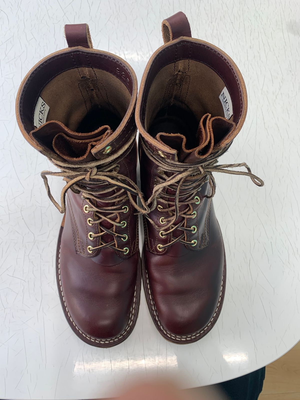 Photo by eggieman on March 4, 2026 of the Nicks MTO in Horween Color 8 Chromexcel.