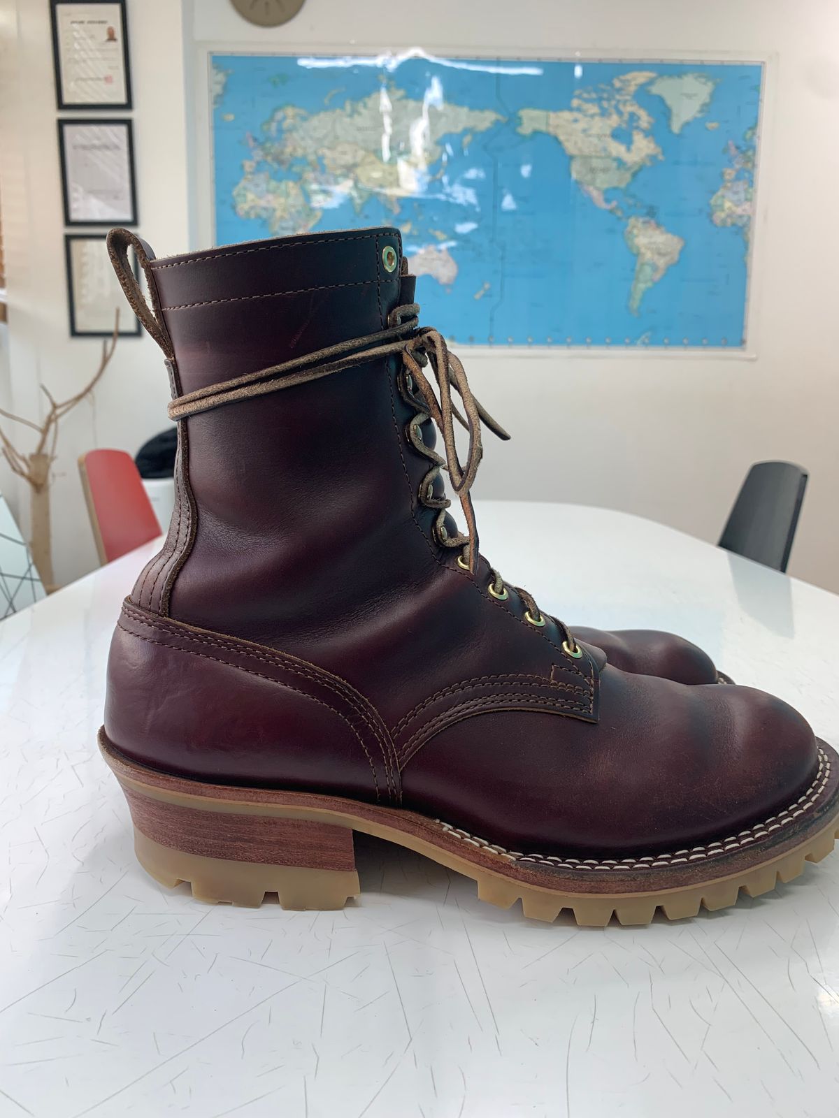 Photo by eggieman on April 2, 2026 of the Nicks MTO in Horween Color 8 Chromexcel.