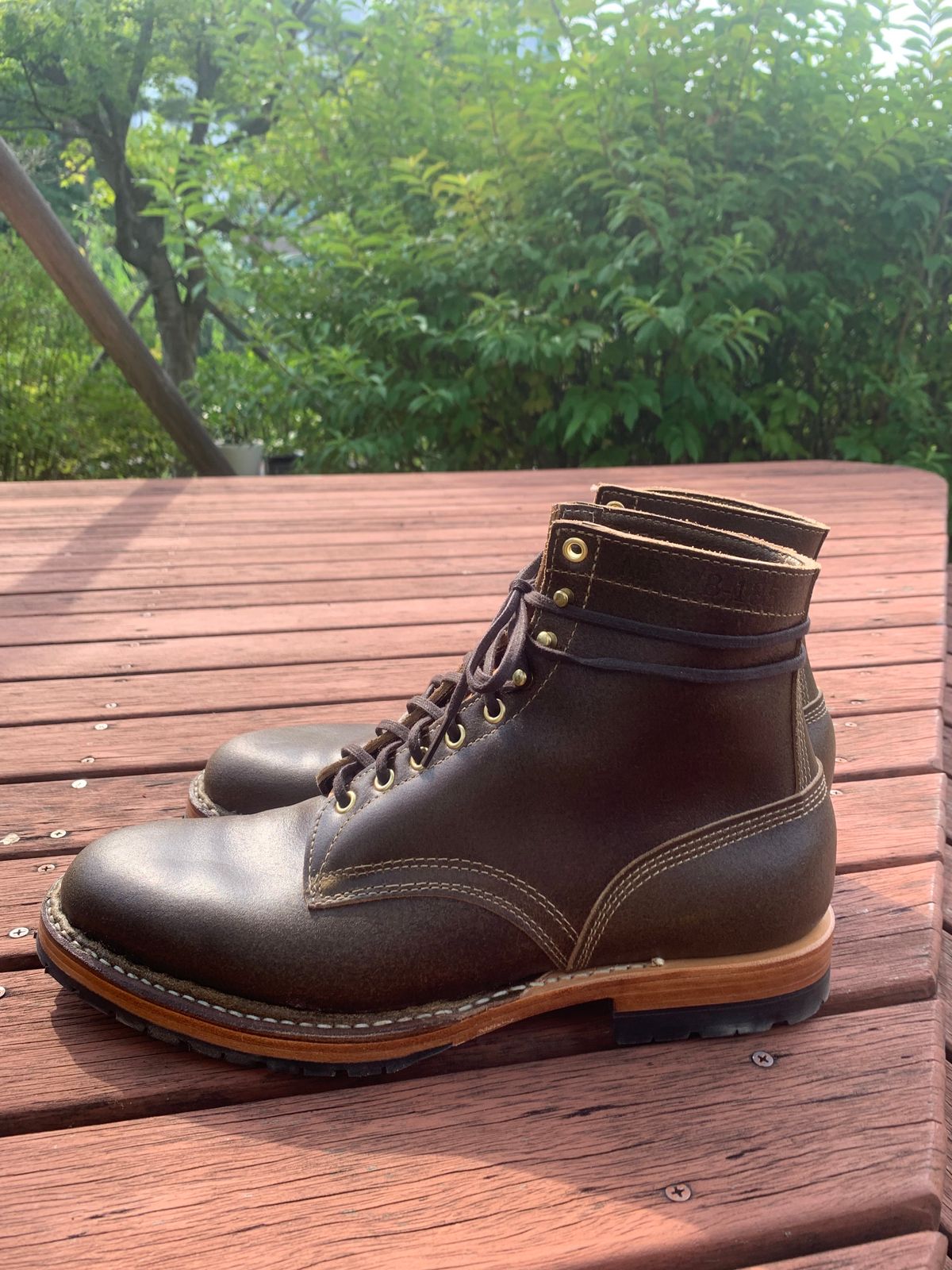 Photo by eggieman on October 4, 2023 of the White's MP-Sherman Plain Toe in Horween Olive Waxed Flesh.