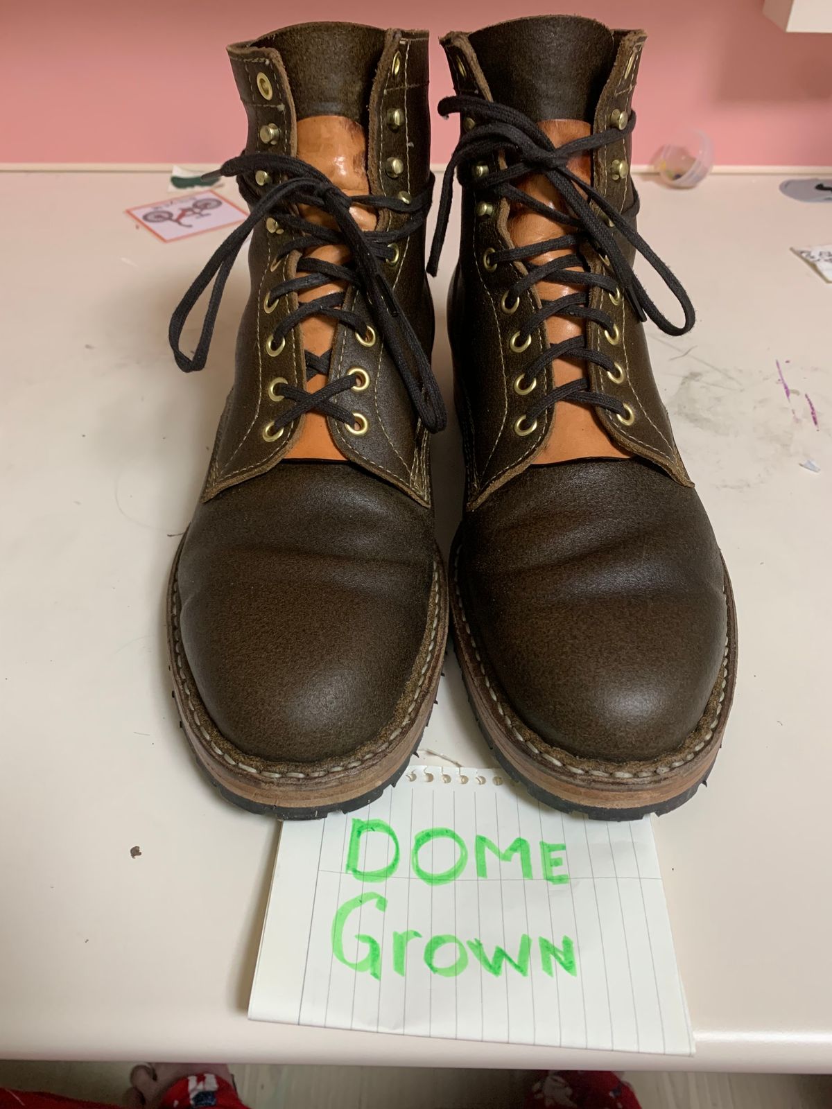 Photo by eggieman on November 5, 2023 of the White's MP-Sherman Plain Toe in Horween Olive Waxed Flesh.