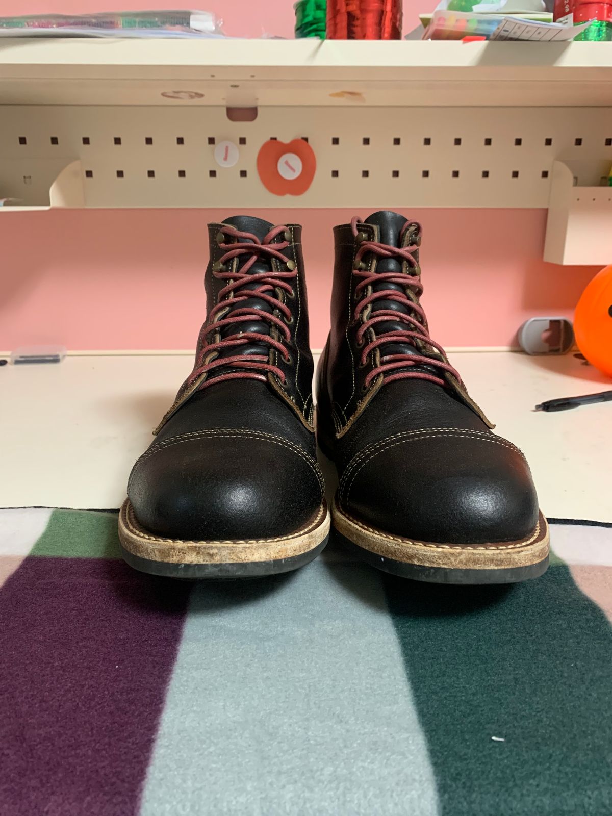 Photo by eggieman on January 3, 2025 of the Truman Cap Toe Boot in Horween Black Waxed Flesh.