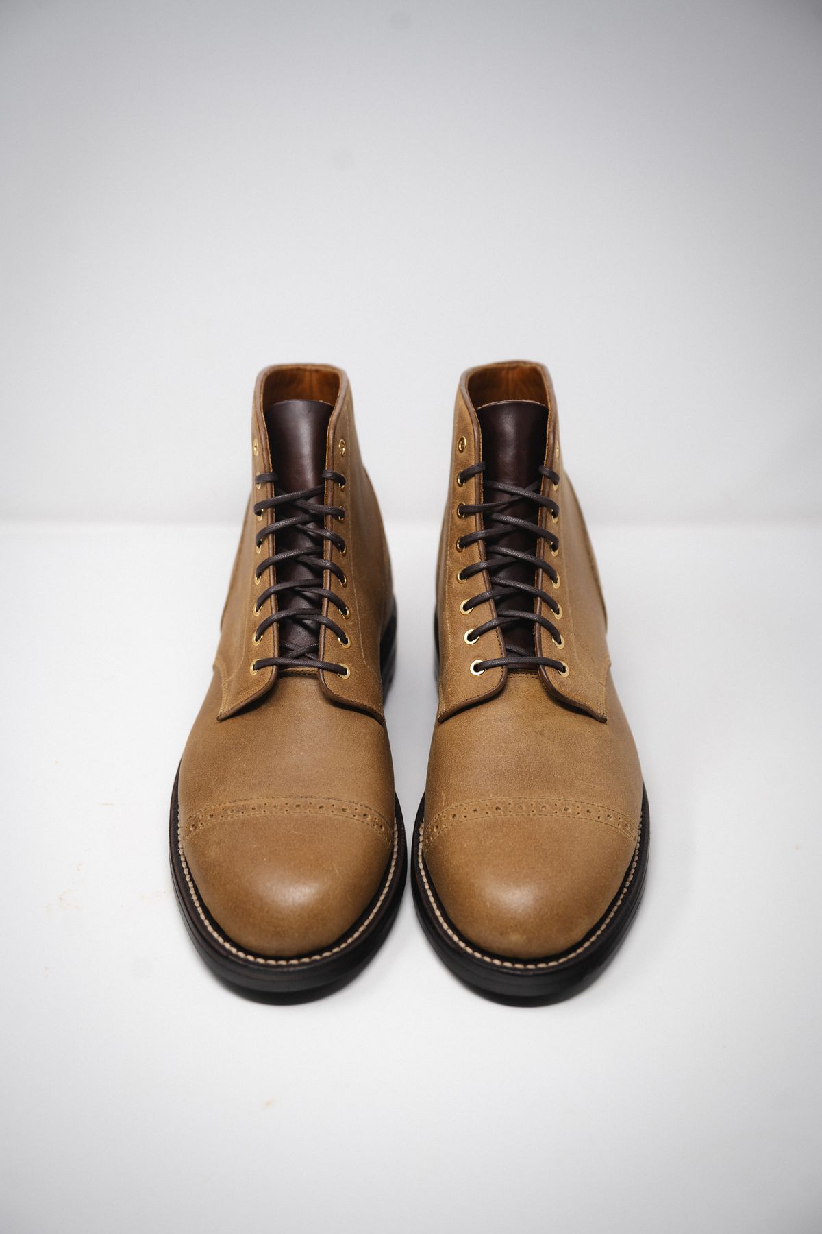 Photo by ccasenhiser on October 6, 2024 of the Grant Stone Garrison Boot in C.F. Stead Natural Waxy Commander Suede.