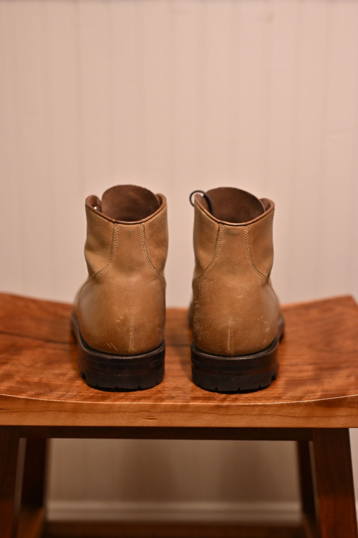 Photo by ccasenhiser on November 6, 2024 of the Grant Stone Garrison Boot in C.F. Stead Natural Waxy Commander Suede.