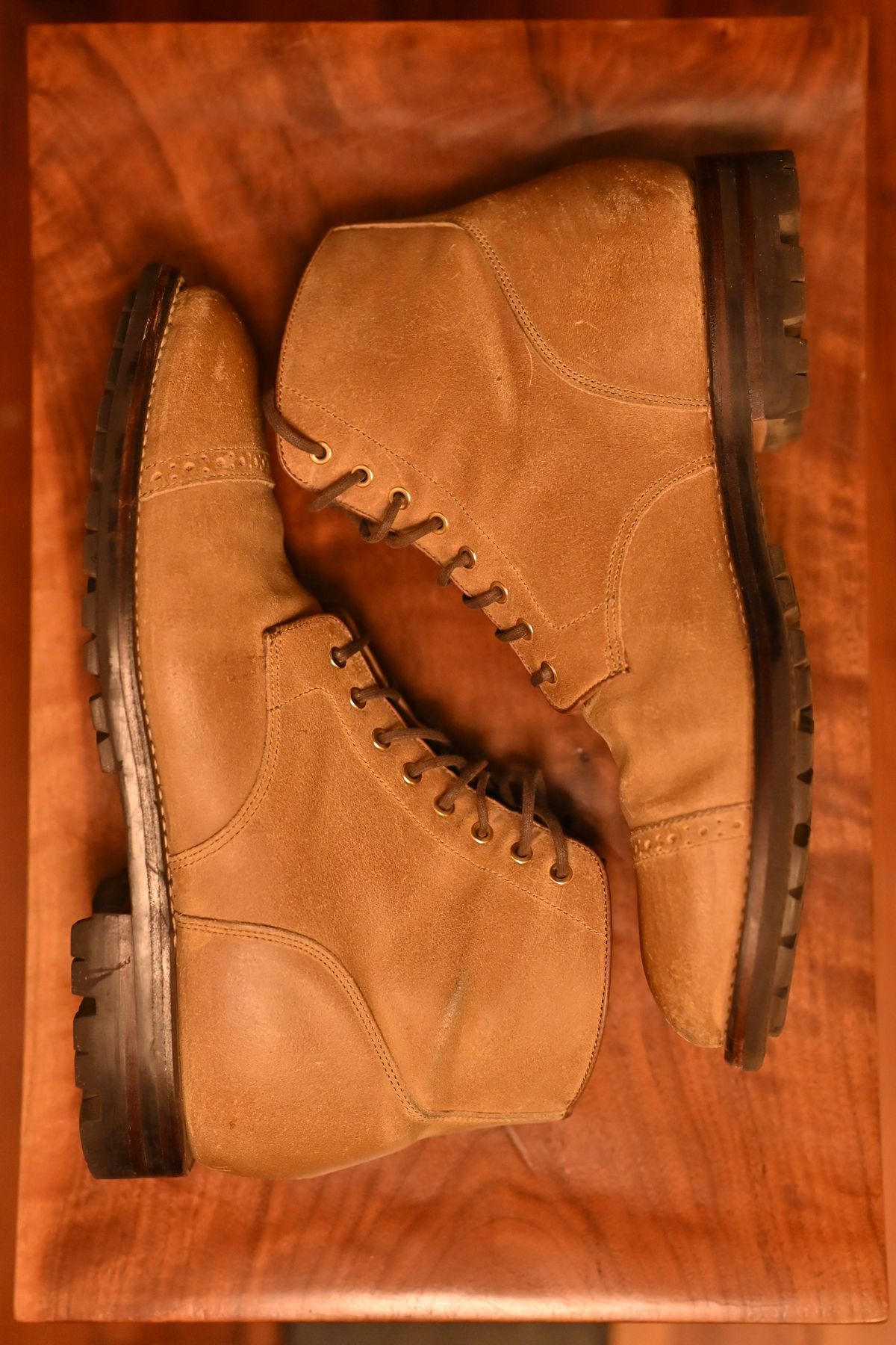Photo by ccasenhiser on November 6, 2024 of the Grant Stone Garrison Boot in C.F. Stead Natural Waxy Commander Suede.