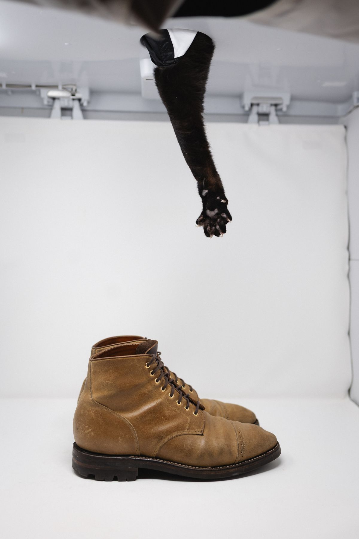 Photo by ccasenhiser on March 6, 2025 of the Grant Stone Garrison Boot in C.F. Stead Natural Waxy Commander Suede.