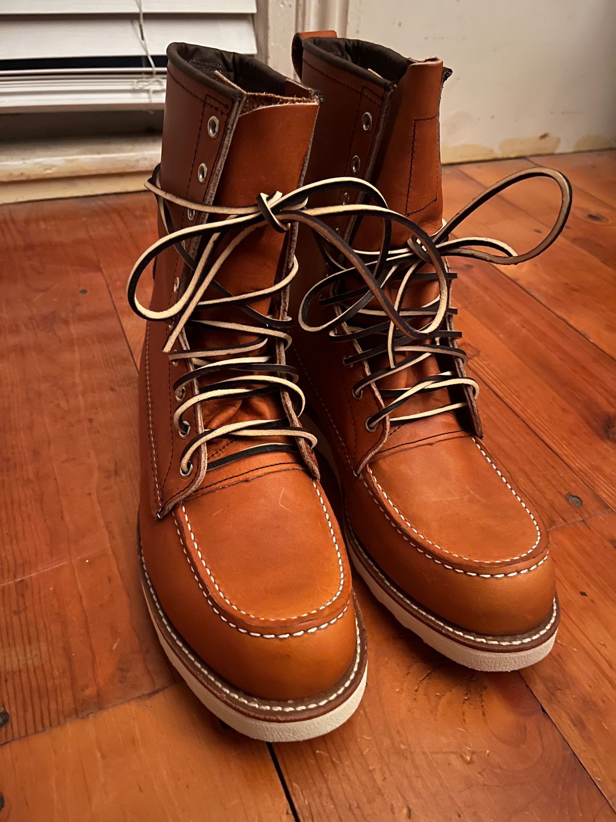 Photo by hawk33 on November 2, 2023 of the Red Wing 8-Inch Classic Moc in S.B. Foot Oro-Iginal.