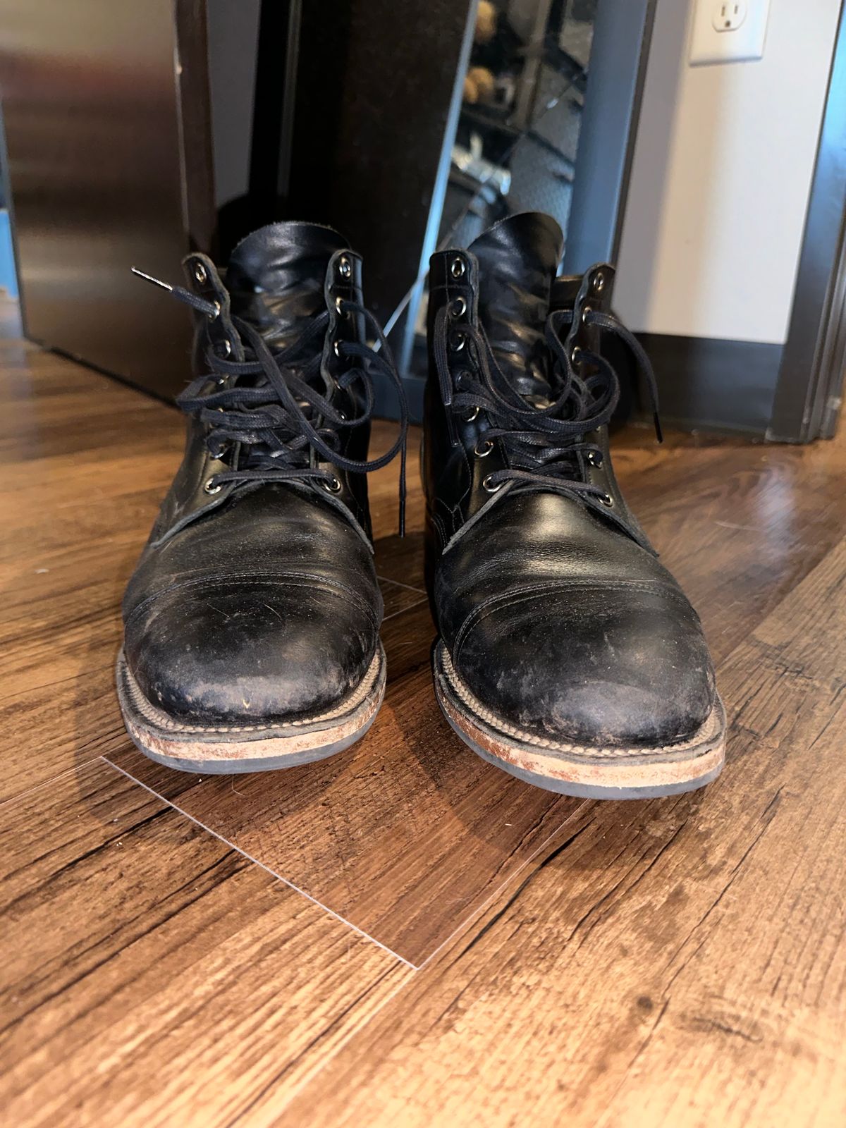 Photo by _cryptid_jack on November 3, 2024 of the Viberg Service Boot in Horween Black Chromexcel.