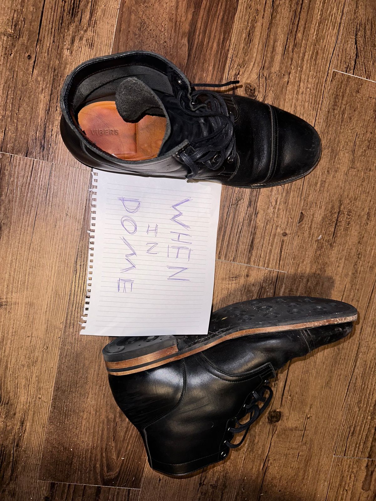 Photo by _cryptid_jack on November 3, 2024 of the Viberg Service Boot in Horween Black Chromexcel.