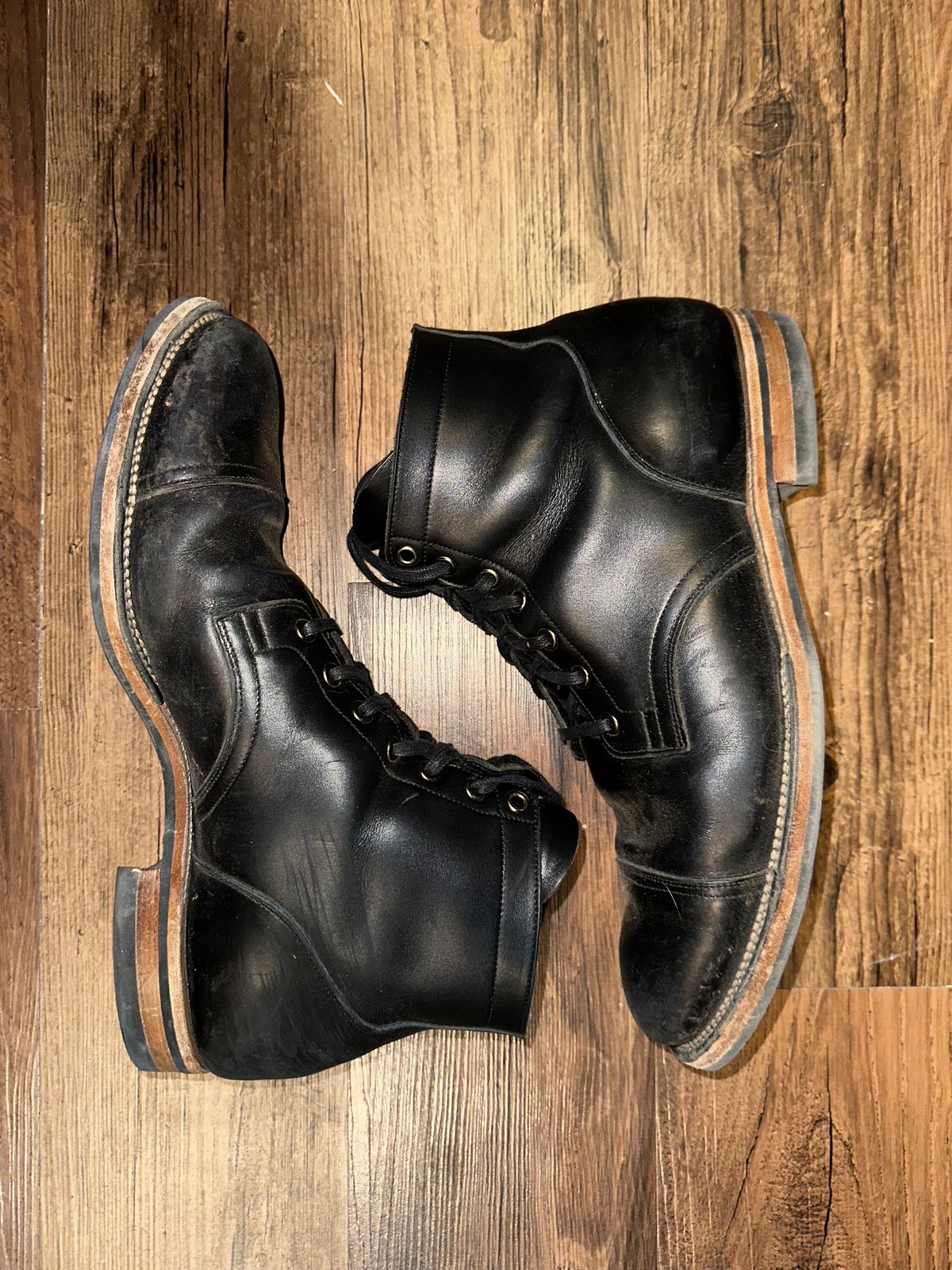 Photo by _cryptid_jack on December 2, 2024 of the Viberg Service Boot in Horween Black Chromexcel.