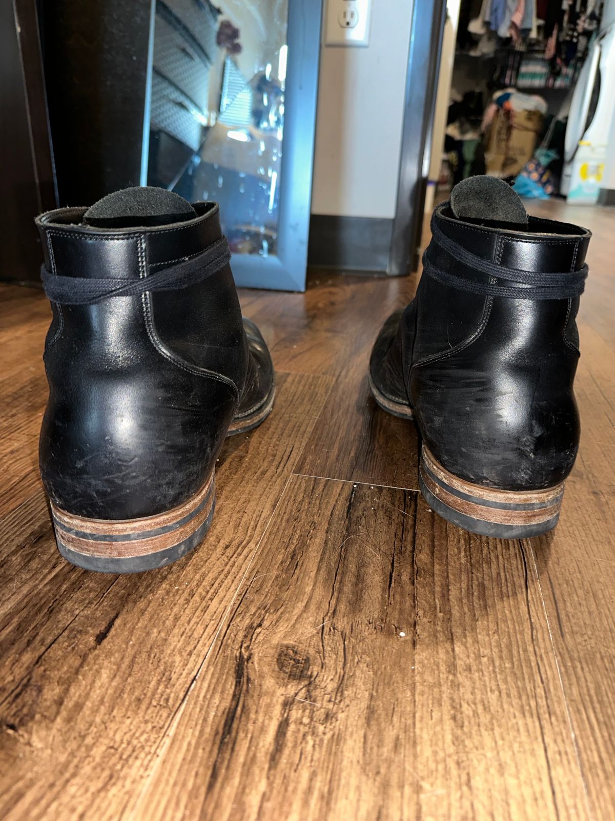 Photo by _cryptid_jack on January 1, 2025 of the Viberg Service Boot in Horween Black Chromexcel.