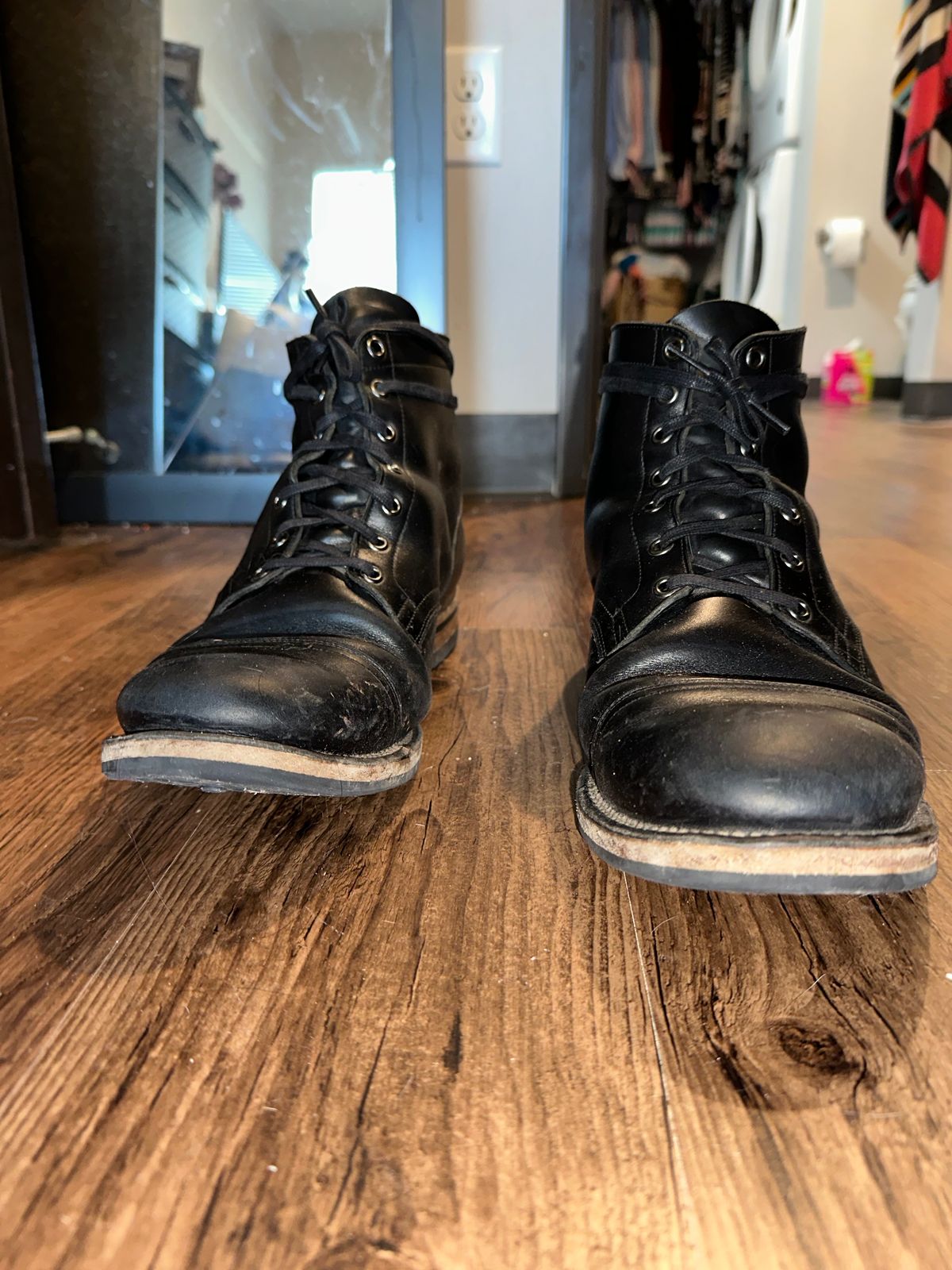 Photo by _cryptid_jack on January 1, 2025 of the Viberg Service Boot in Horween Black Chromexcel.