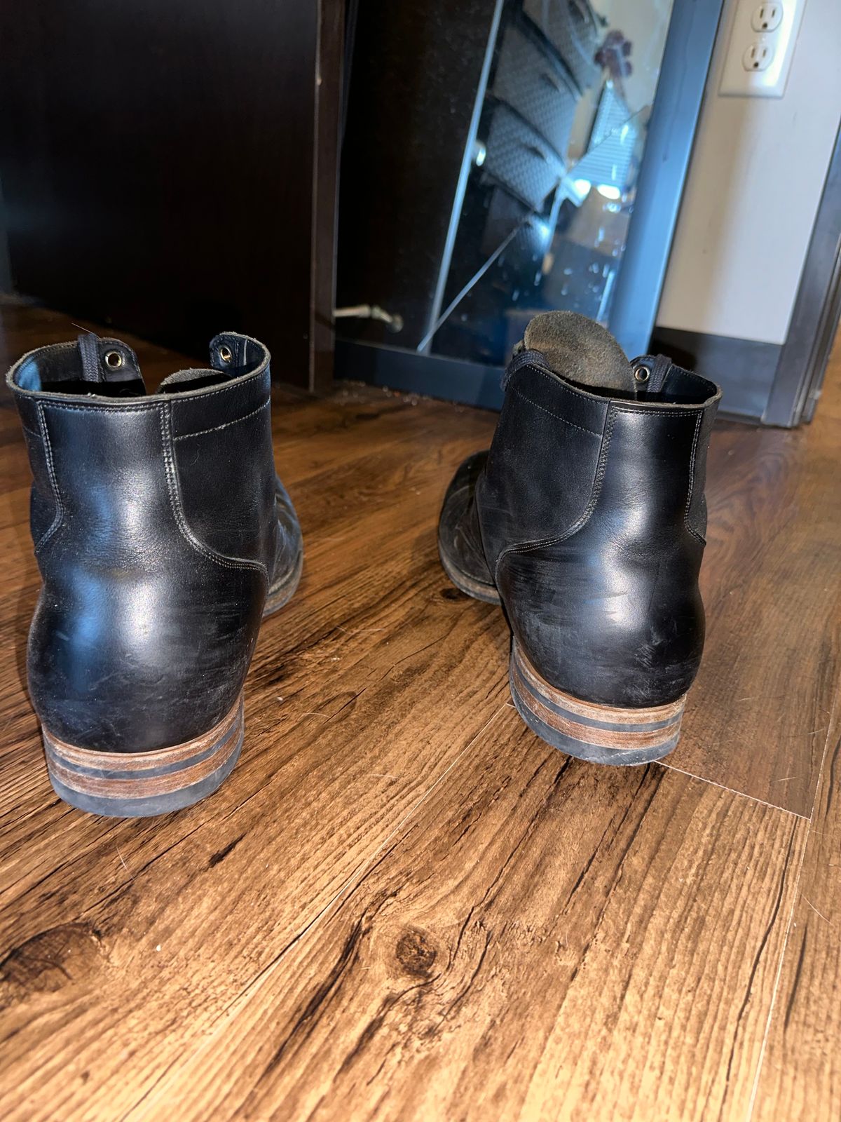 Photo by _cryptid_jack on February 2, 2025 of the Viberg Service Boot in Horween Black Chromexcel.