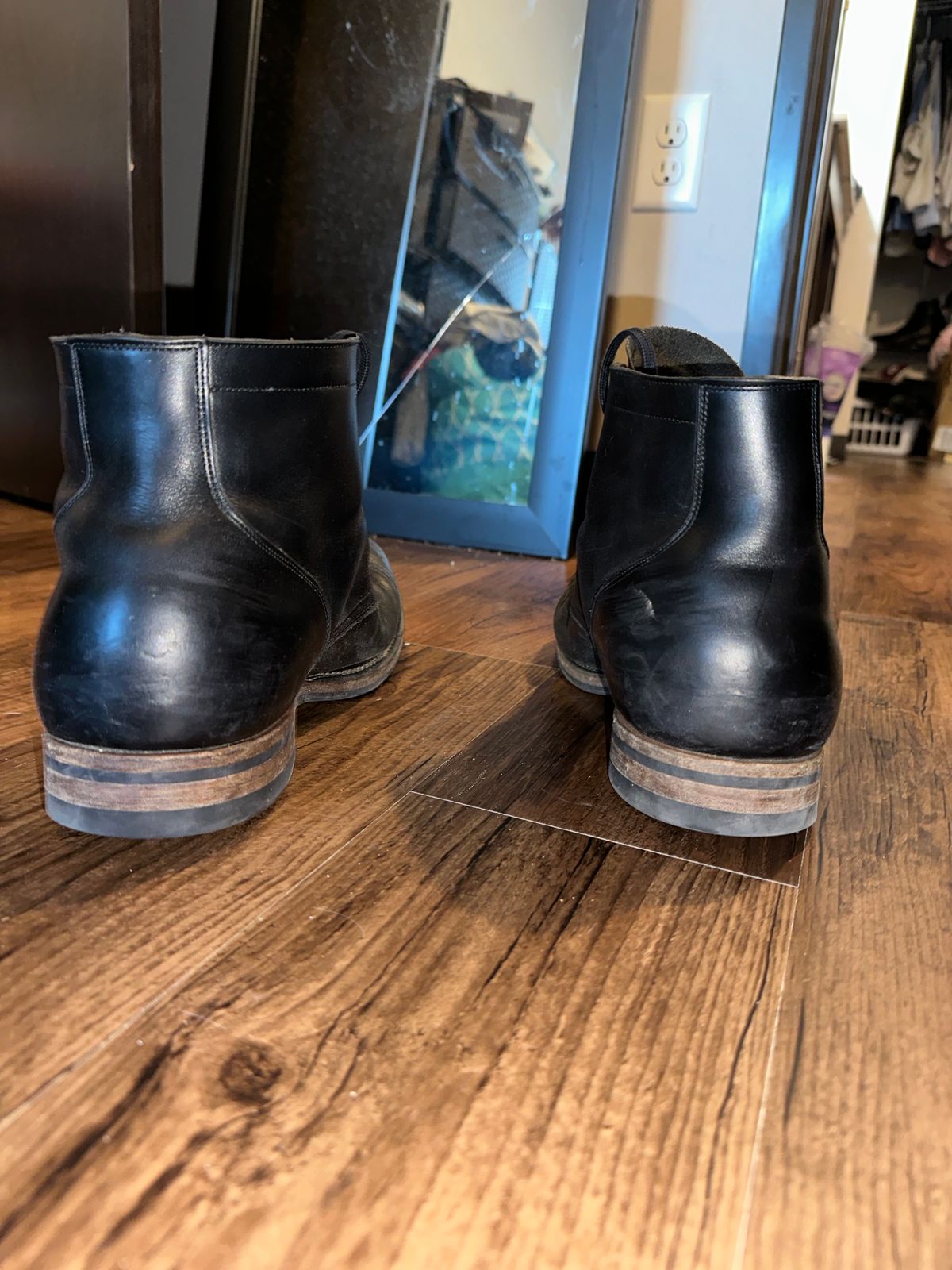 Photo by _cryptid_jack on March 3, 2025 of the Viberg Service Boot in Horween Black Chromexcel.