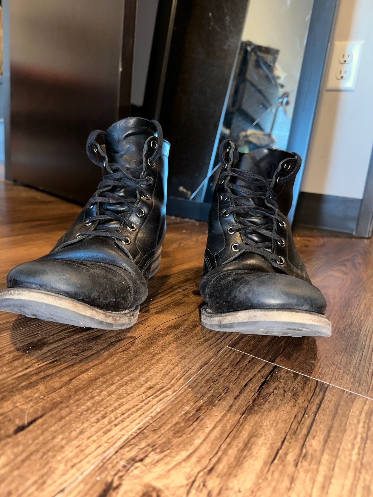 Photo by _cryptid_jack on March 3, 2025 of the Viberg Service Boot in Horween Black Chromexcel.