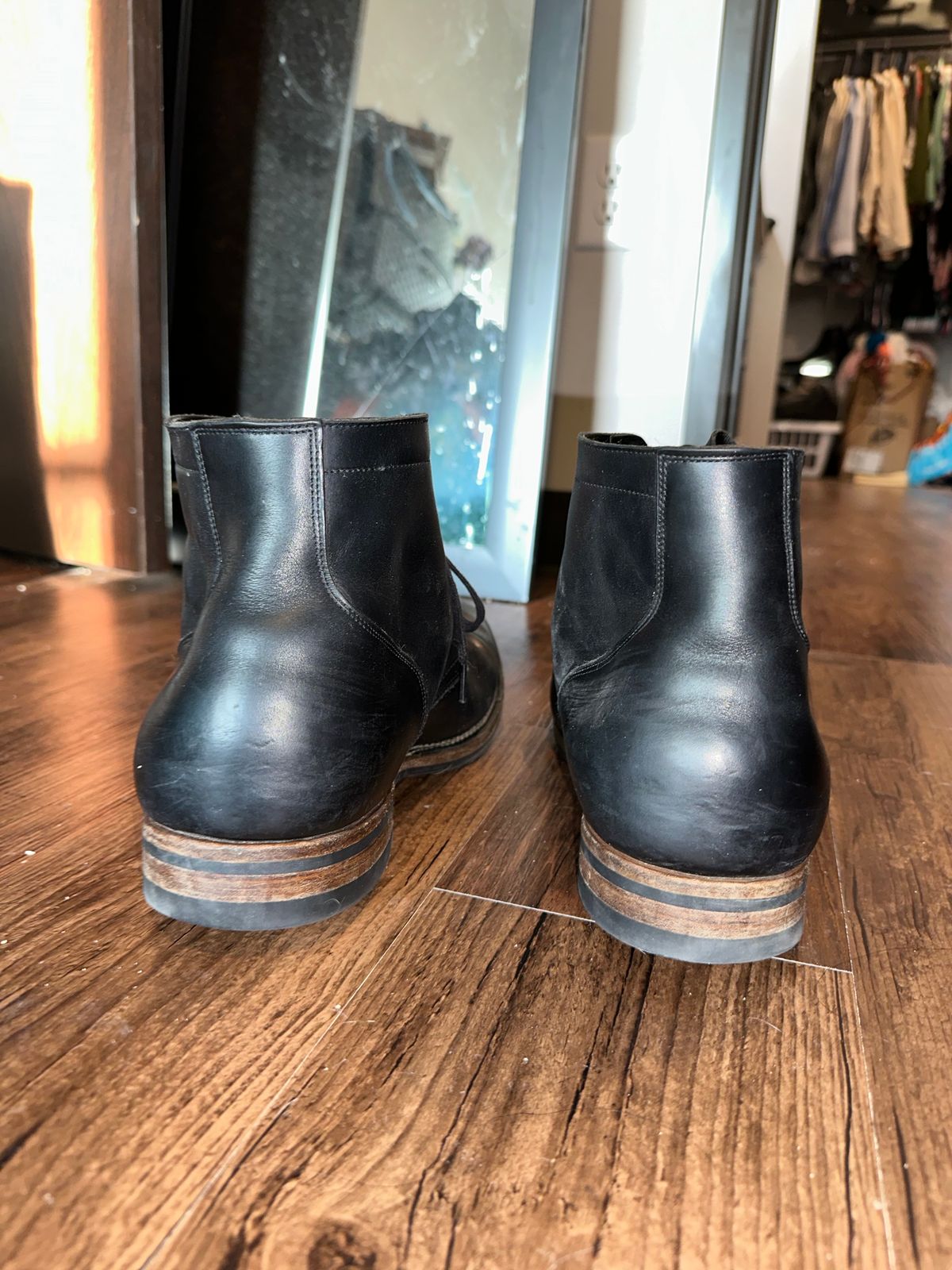 Photo by _cryptid_jack on March 31, 2025 of the Viberg Service Boot in Horween Black Chromexcel.