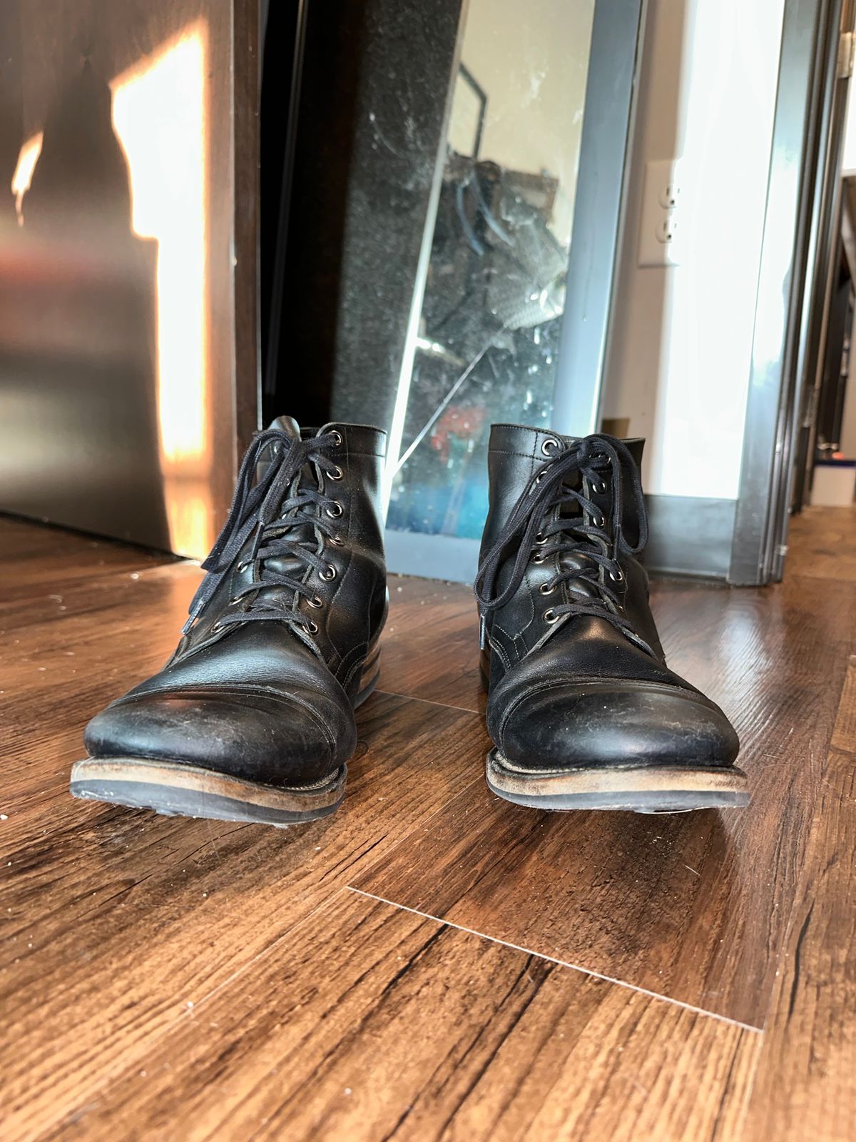 Photo by _cryptid_jack on March 31, 2025 of the Viberg Service Boot in Horween Black Chromexcel.