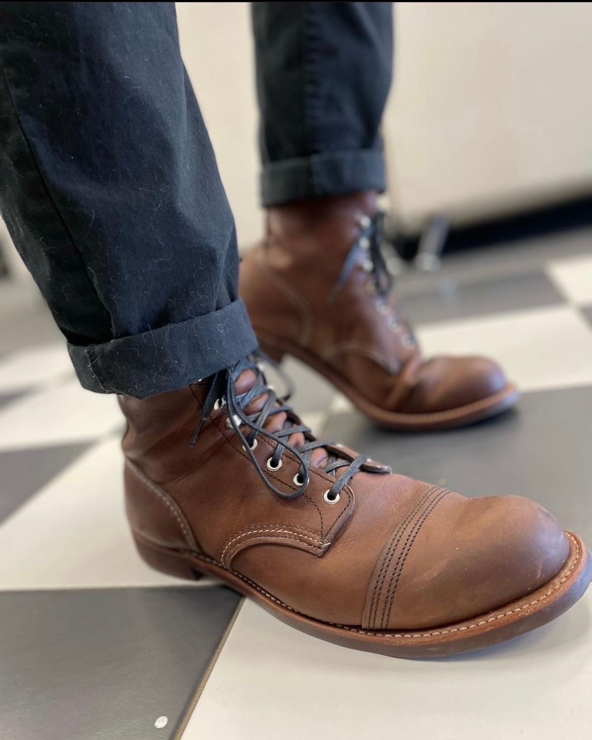Photo by _cryptid_jack on November 2, 2022 of the Red Wing Iron Ranger in S.B. Foot Amber Harness.