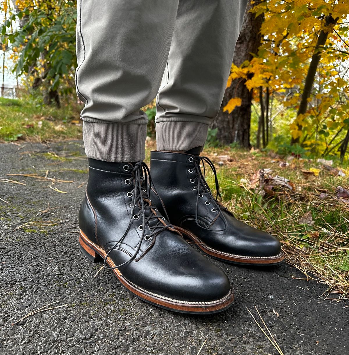 Photo by cjhill1 on October 23, 2024 of the Viberg Service Boot in Horween Black Chromexcel.