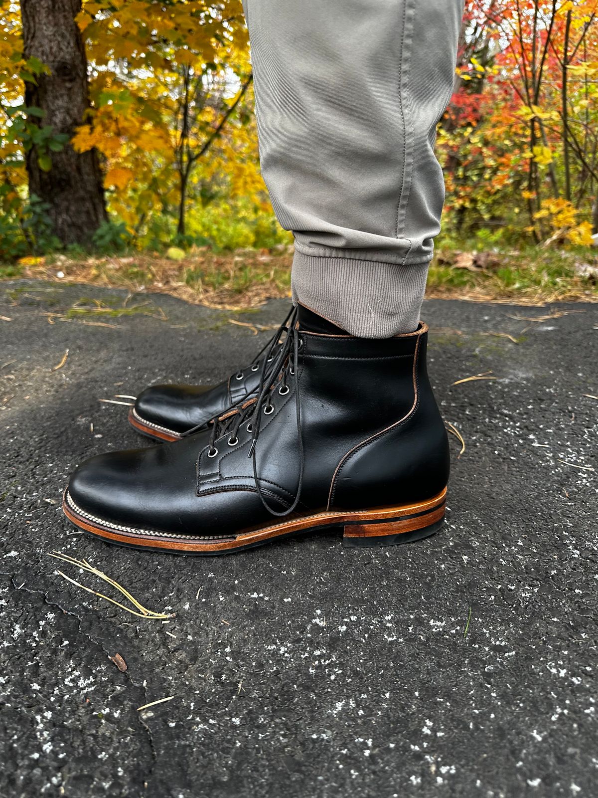 Photo by cjhill1 on October 23, 2024 of the Viberg Service Boot in Horween Black Chromexcel.