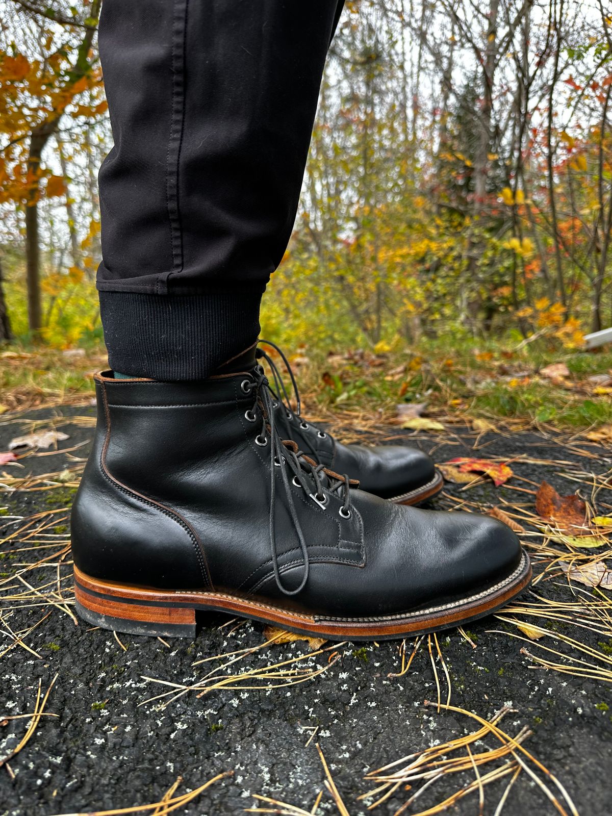Photo by cjhill1 on October 25, 2024 of the Viberg Service Boot in Horween Black Chromexcel.