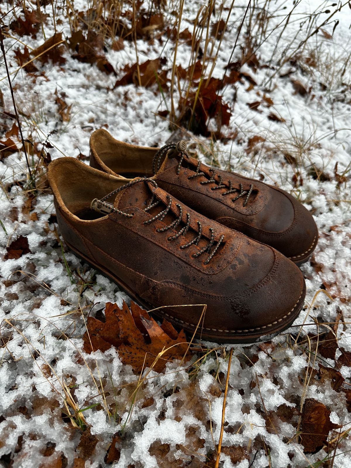 Photo by cjhill1 on December 8, 2024 of the Turriff Functional Footwear C-01 Anatomical Outdoor Trail Shoe in C.F. Stead Prairie Waxy Commander Suede.