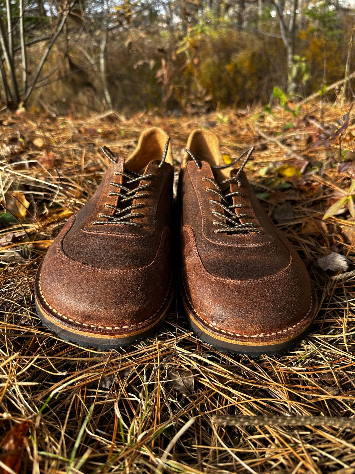 Photo by cjhill1 on November 21, 2024 of the Turriff Functional Footwear C-01 Anatomical Outdoor Trail Shoe in C.F. Stead Prairie Waxy Commander Suede.