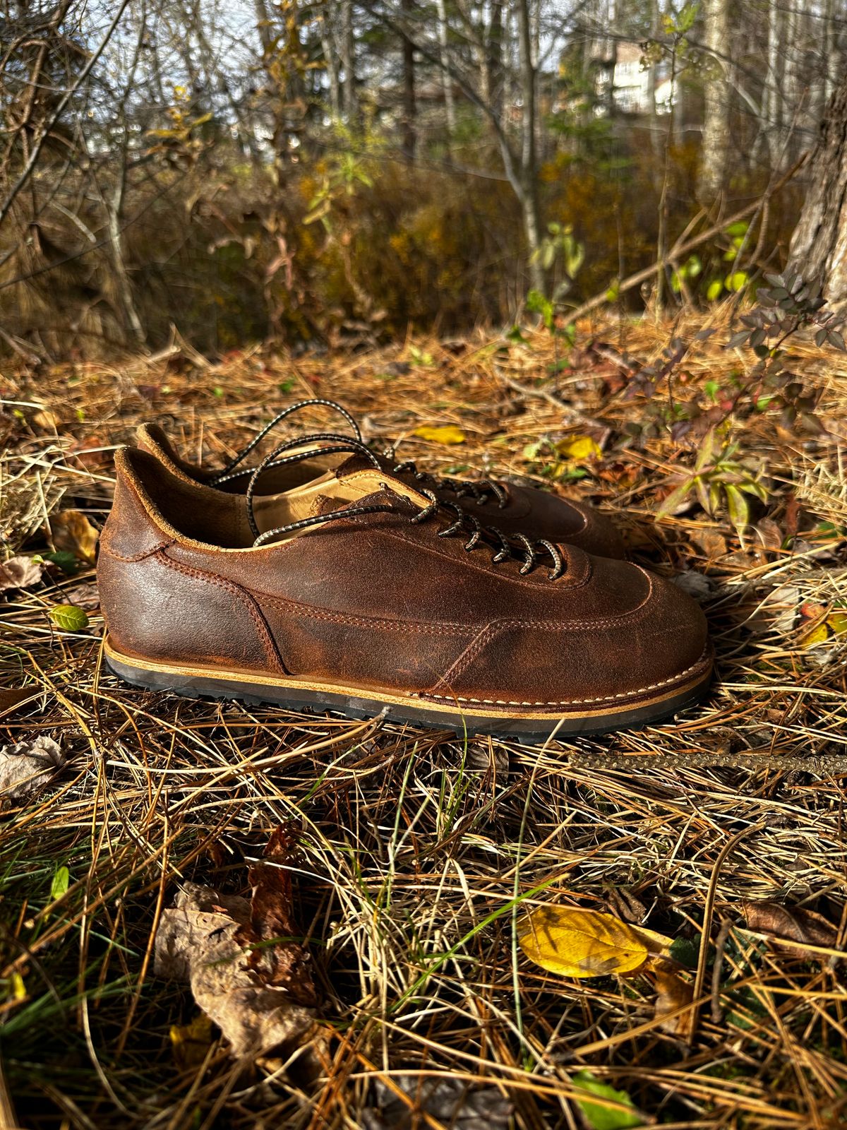 Photo by cjhill1 on November 21, 2024 of the Turriff Functional Footwear C-01 Anatomical Outdoor Trail Shoe in C.F. Stead Prairie Waxy Commander Suede.