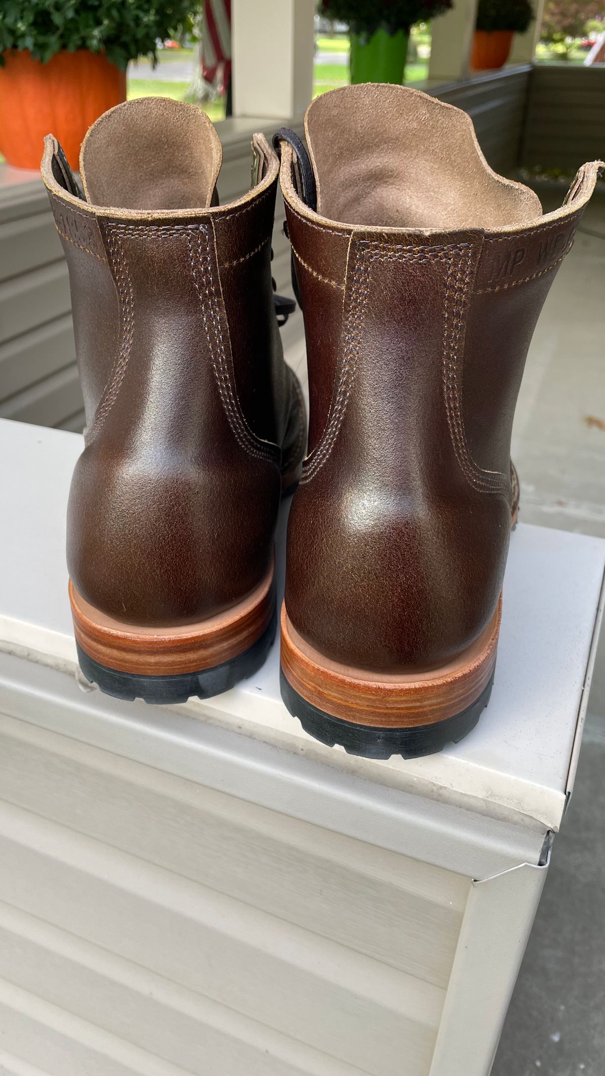 Photo by thelaststarfighter on September 29, 2022 of the White's MP-M1 in Horween Cinnamon Waxed Flesh.