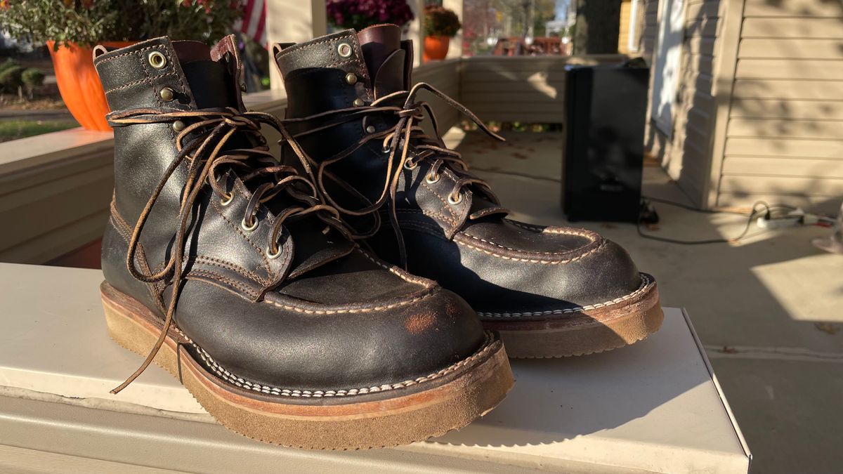 Photo by thelaststarfighter on November 3, 2022 of the Nicks Moc Toe in Horween Brown Waxed Flesh.