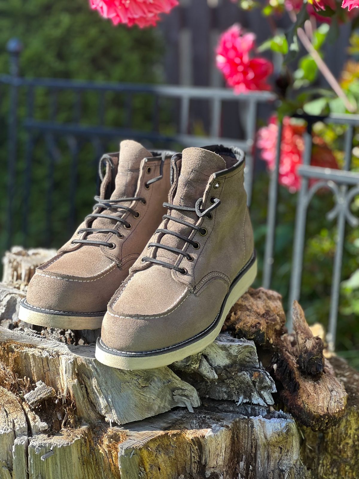 Photo by OnlyTans2023 on October 7, 2023 of the Red Wing 6-Inch Classic Moc in S.B. Foot Slate Muleskinner.