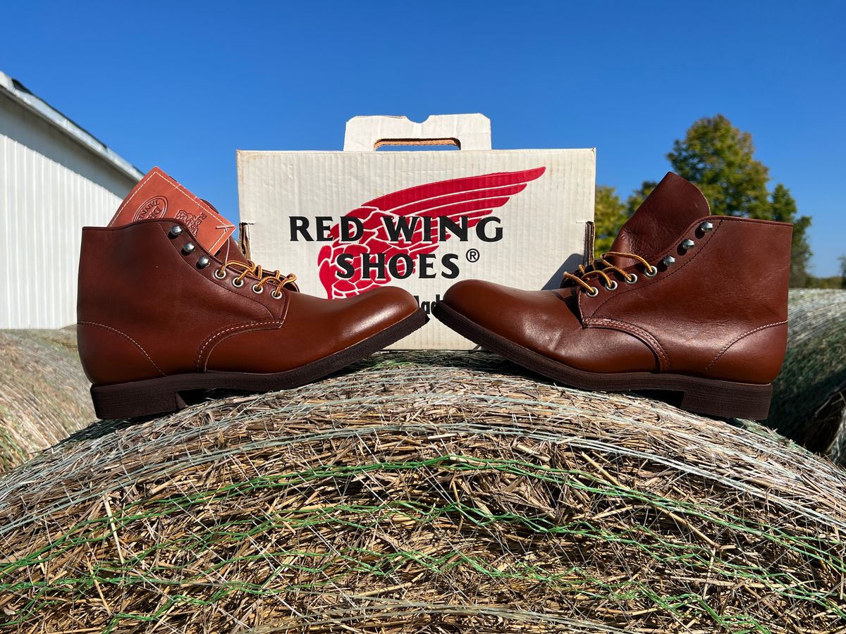 Photo by OnlyTans2023 on October 1, 2023 of the Red Wing 2126 Brogan Work Boots in S. B. Foot Dry Tanned.