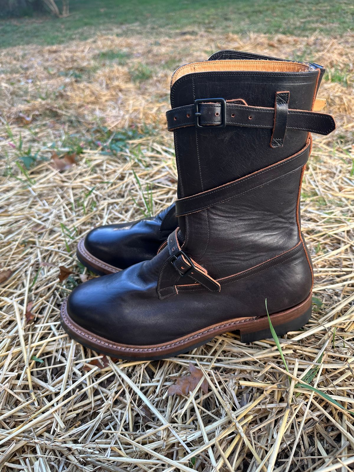 Photo by Ohmayer on October 1, 2025 of the Eastman Leather Tanker Boots in Black Horsehide.