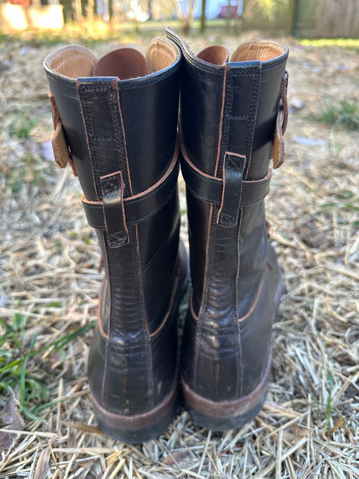 Photo by Ohmayer on December 3, 2025 of the Eastman Leather Tanker Boots in Black Horsehide.