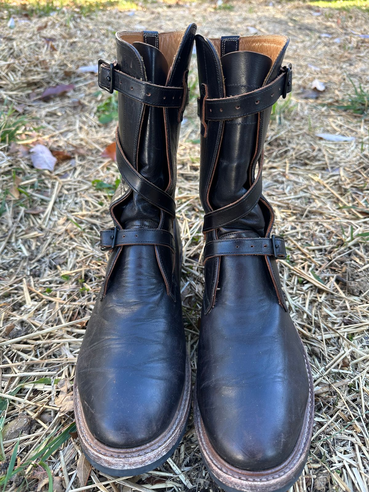 Photo by Ohmayer on December 3, 2025 of the Eastman Leather Tanker Boots in Black Horsehide.