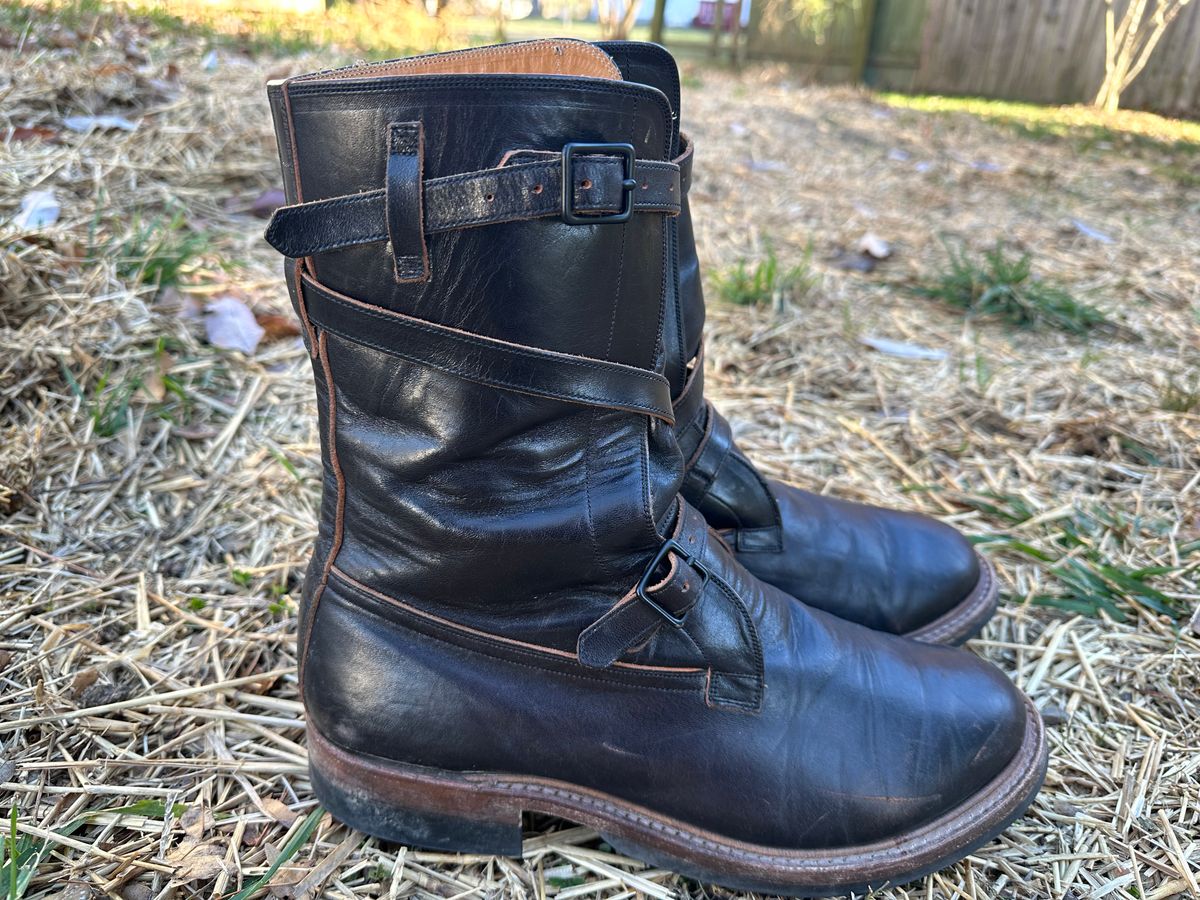 Photo by Ohmayer on December 3, 2025 of the Eastman Leather Tanker Boots in Black Horsehide.