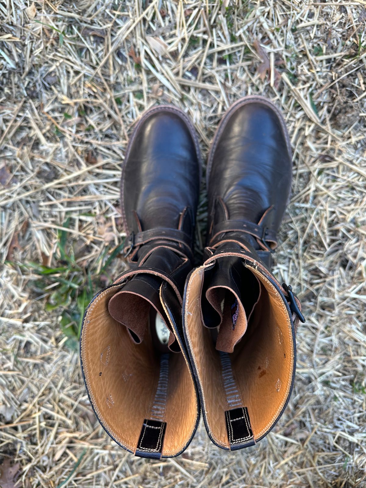 Photo by Ohmayer on December 3, 2025 of the Eastman Leather Tanker Boots in Black Horsehide.