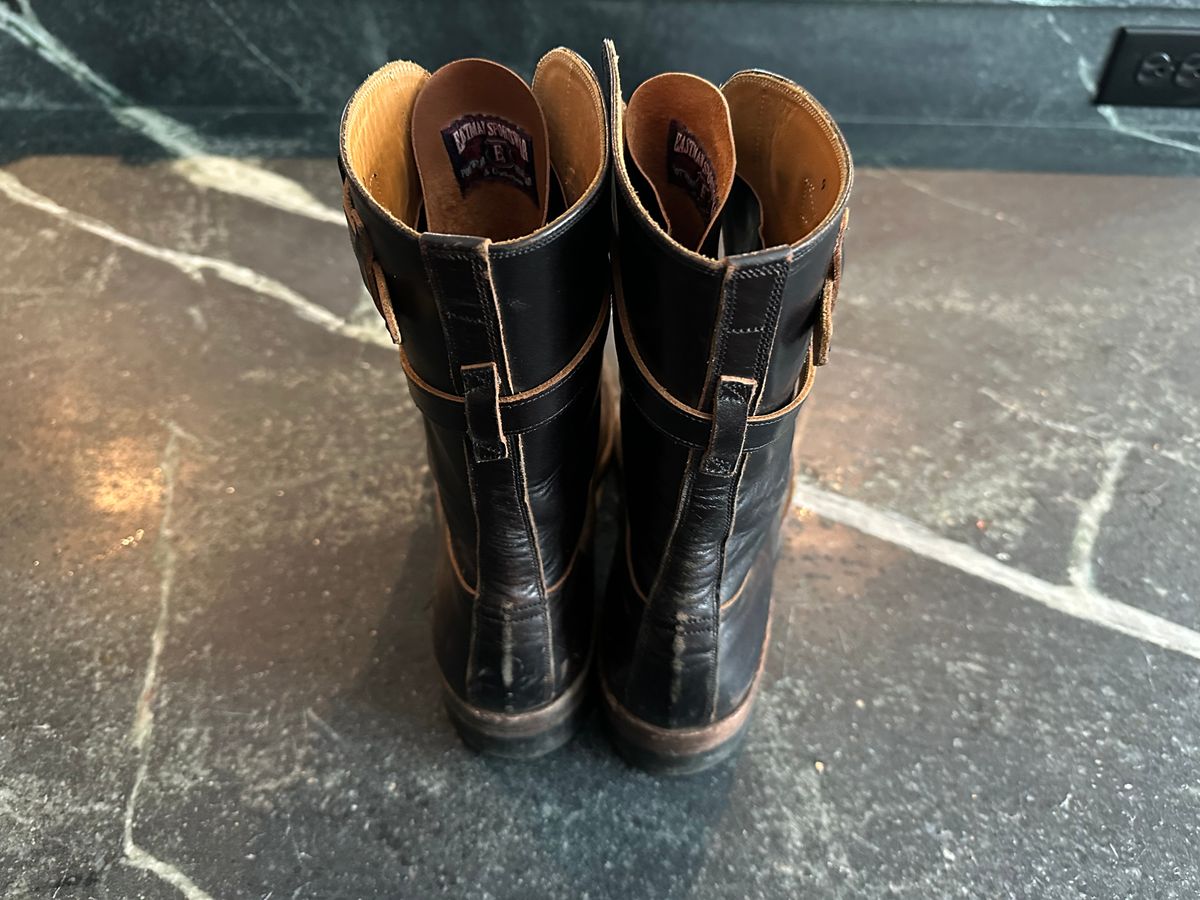 Photo by Ohmayer on January 2, 2026 of the Eastman Leather Tanker Boots in Black Horsehide.
