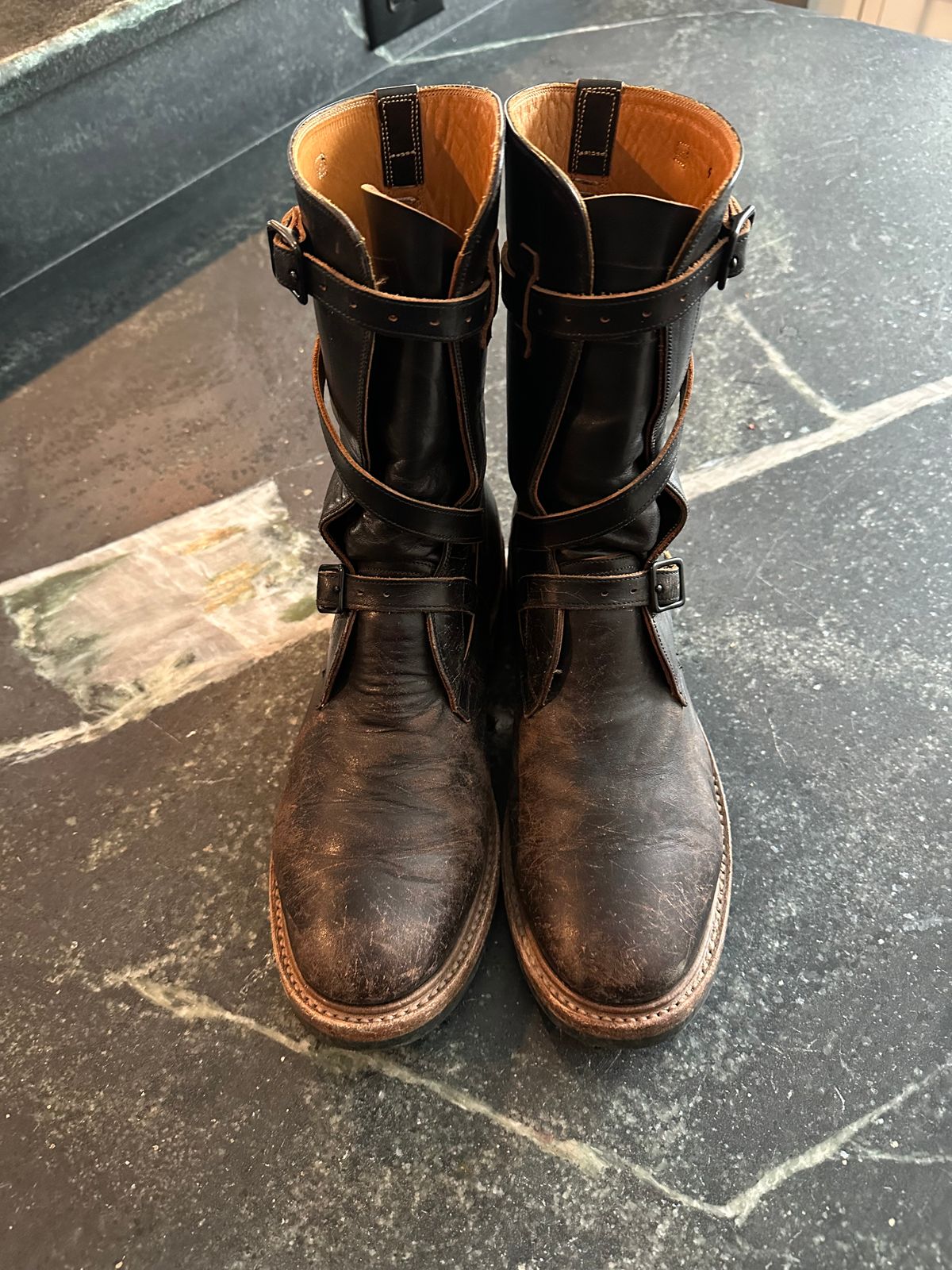 Photo by Ohmayer on January 2, 2026 of the Eastman Leather Tanker Boots in Black Horsehide.