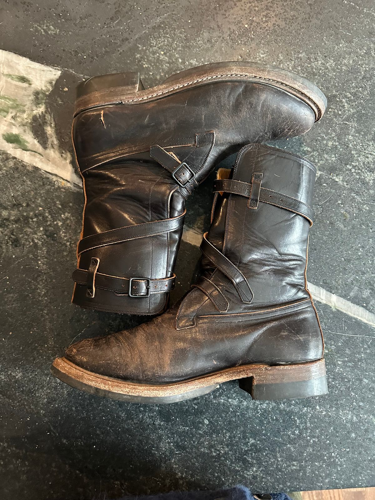 Photo by Ohmayer on January 2, 2026 of the Eastman Leather Tanker Boots in Black Horsehide.