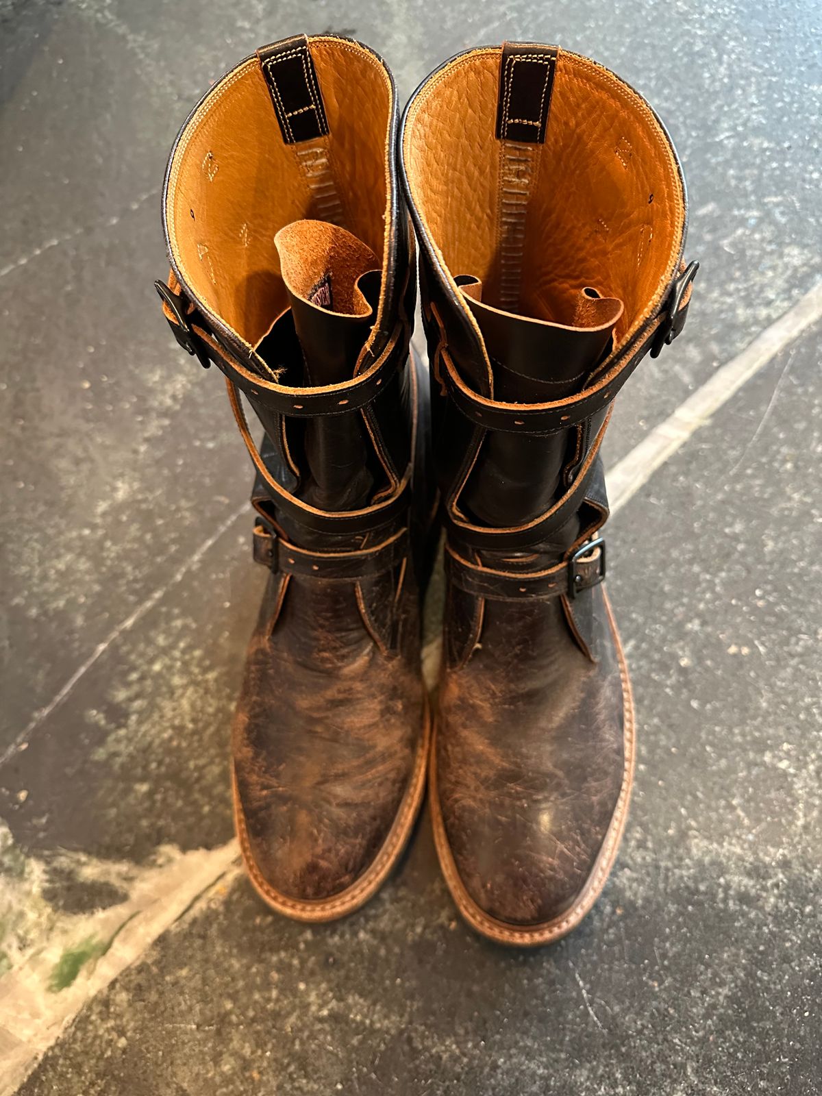 Photo by Ohmayer on January 2, 2026 of the Eastman Leather Tanker Boots in Black Horsehide.