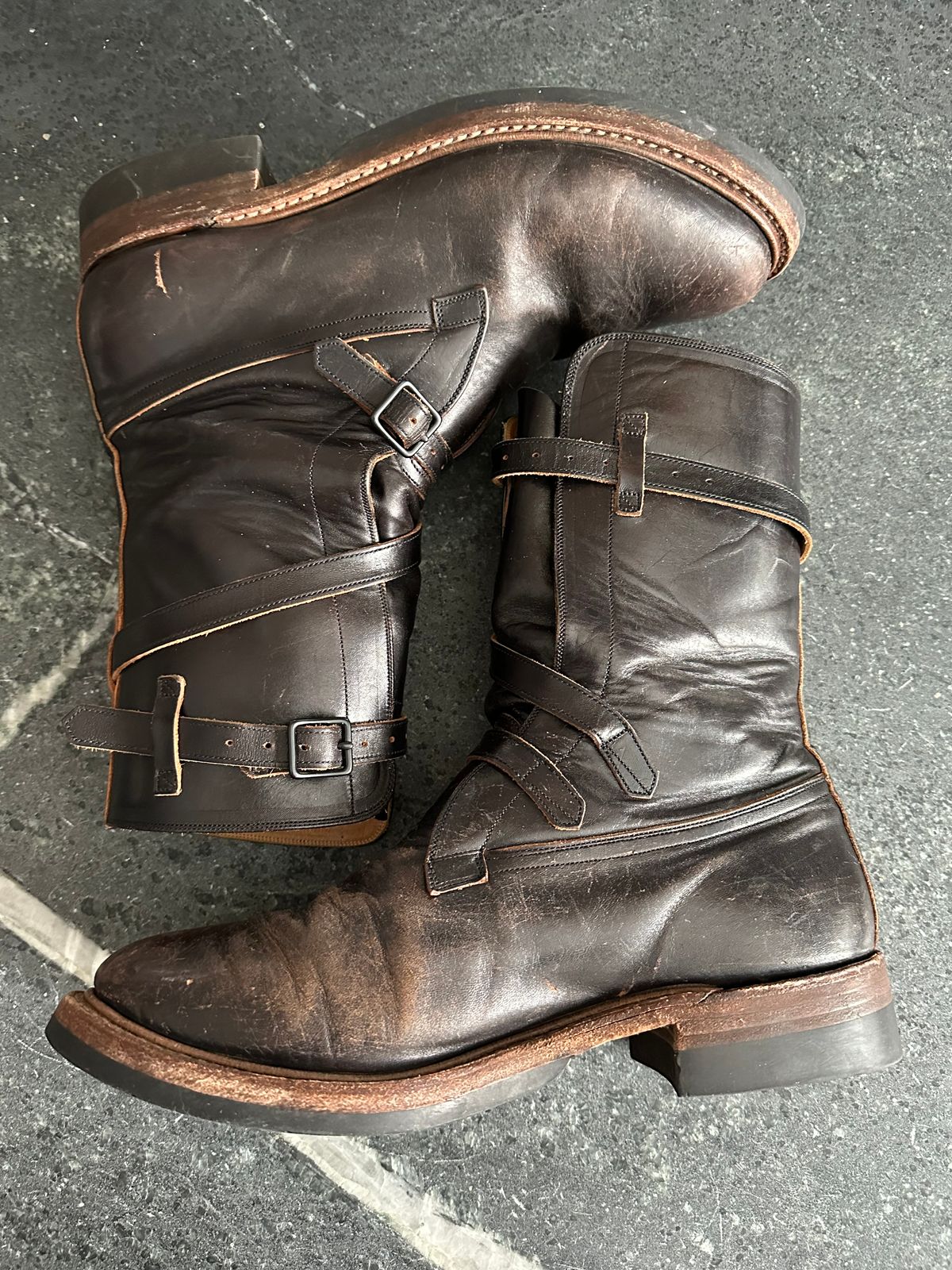 Photo by Ohmayer on January 28, 2026 of the Eastman Leather Tanker Boots in Black Horsehide.