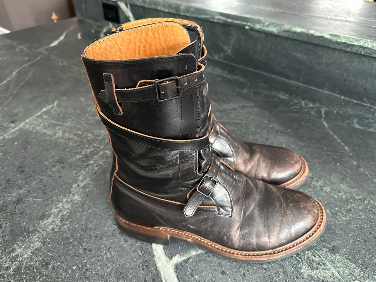 Photo by Ohmayer on January 28, 2026 of the Eastman Leather Tanker Boots in Black Horsehide.