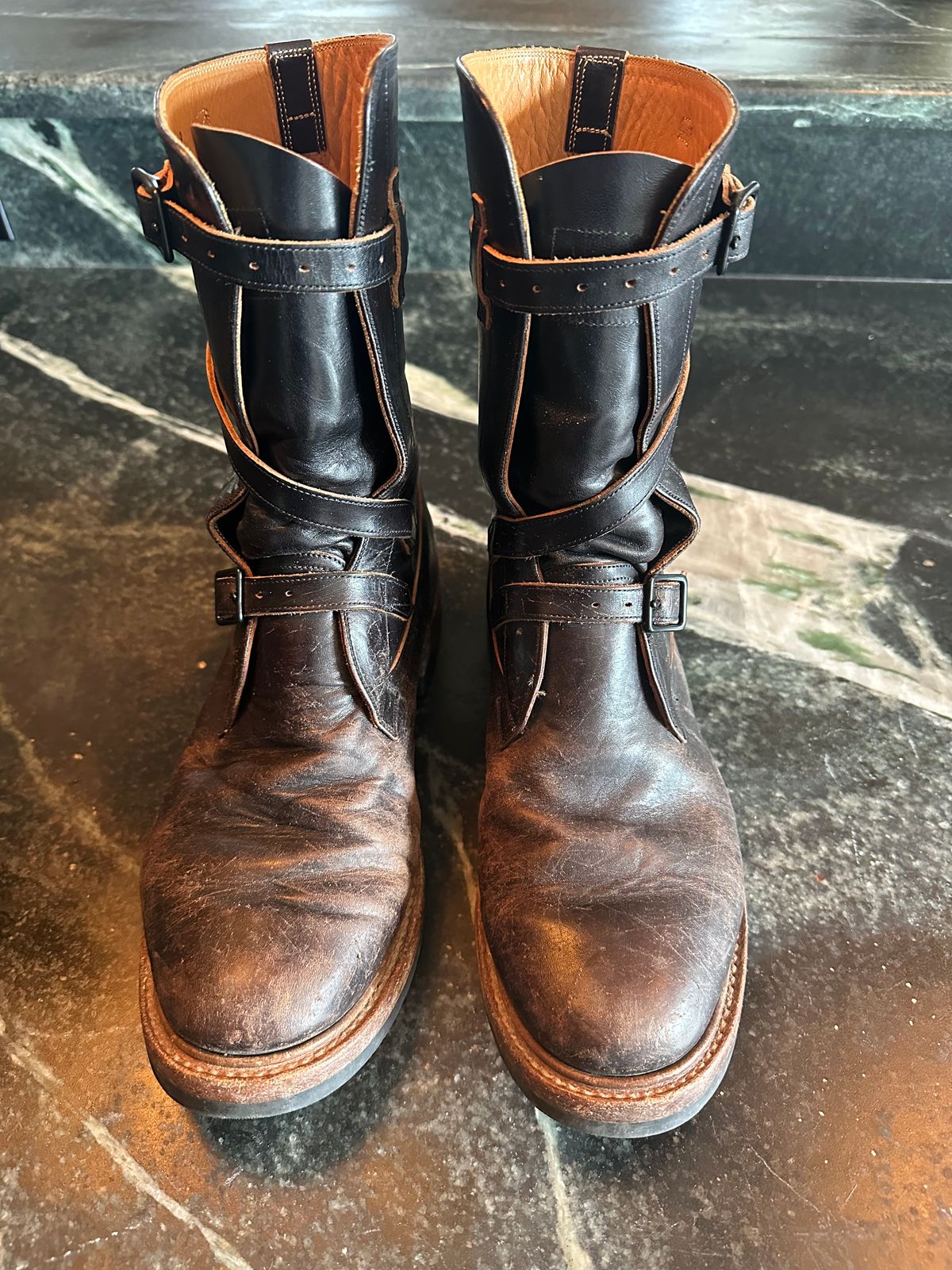Photo by Ohmayer on March 1, 2026 of the Eastman Leather Tanker Boots in Black Horsehide.