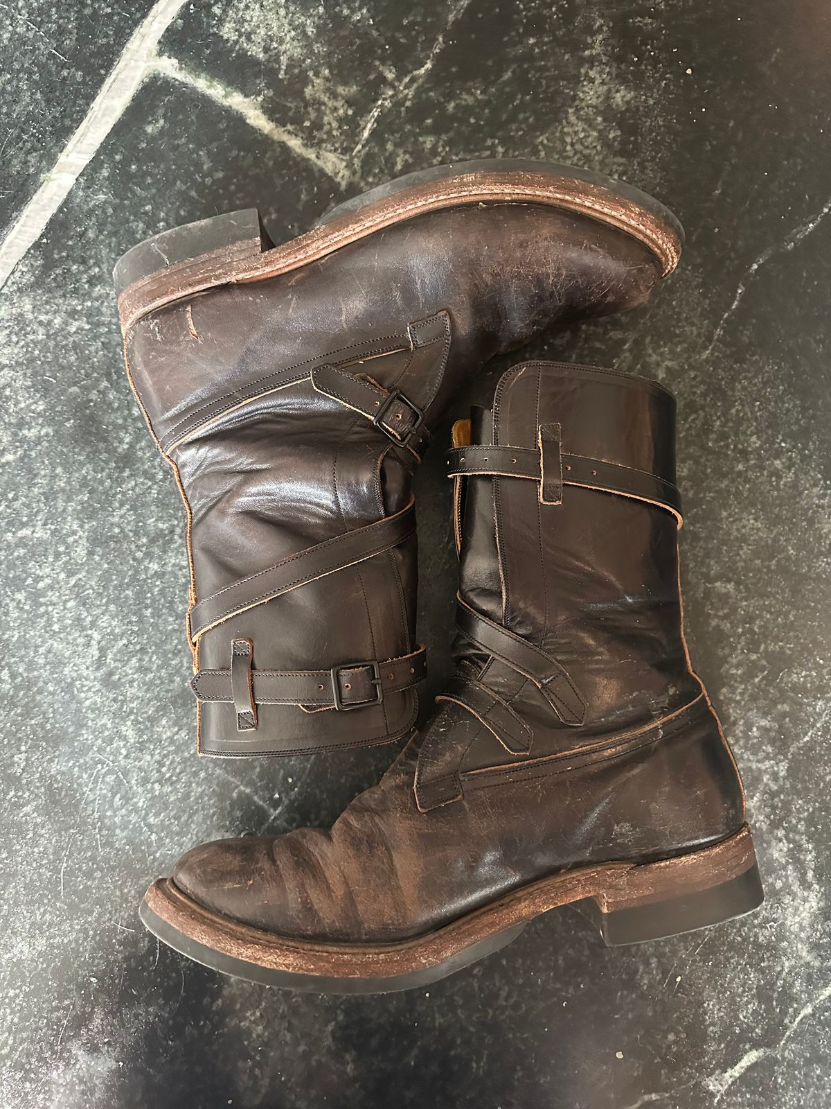 Photo by Ohmayer on March 1, 2026 of the Eastman Leather Tanker Boots in Black Horsehide.